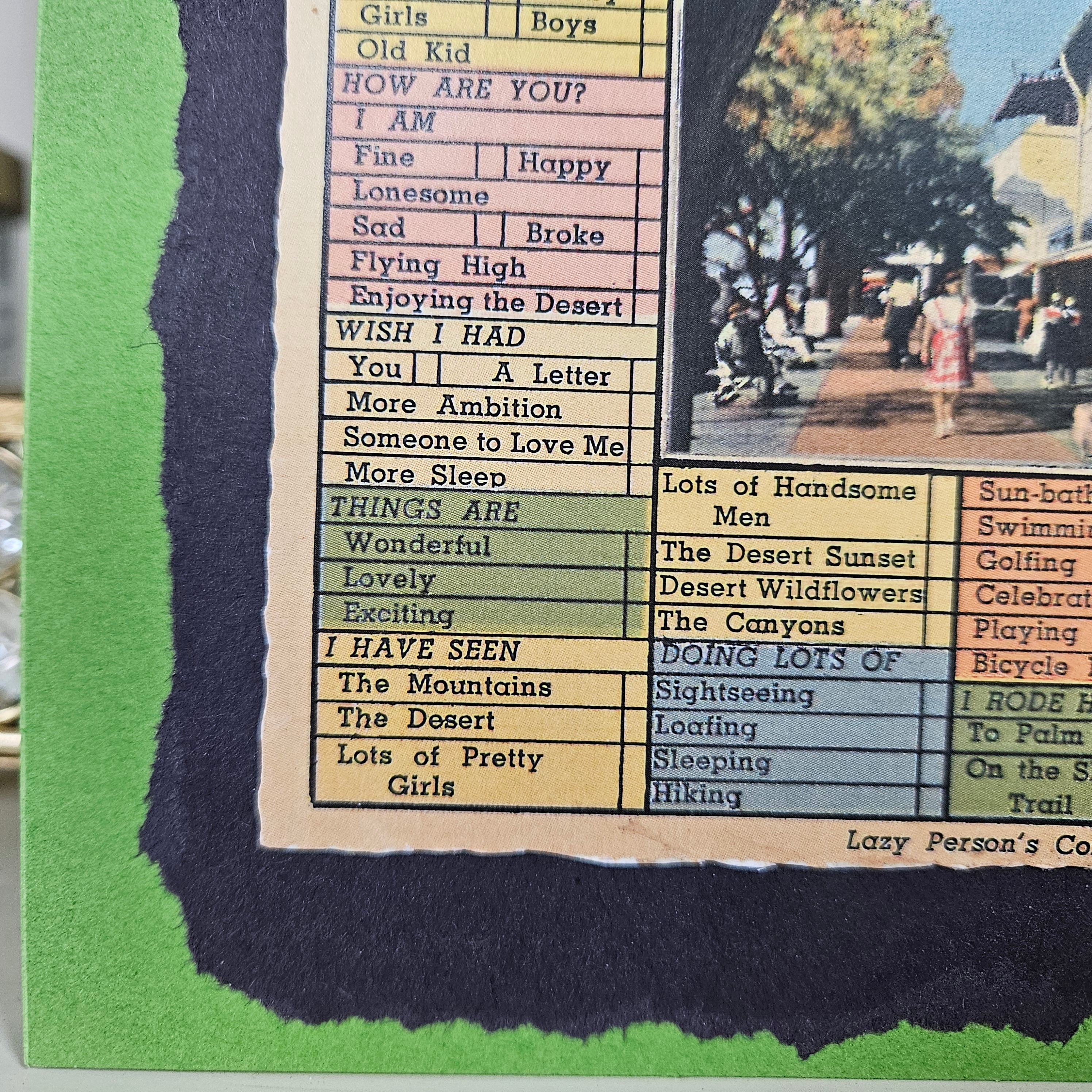 Beautifully Hand Crafted Custom Created Greeting Card Series by Diane Stegman "Lazy Person's Correspondence Card"