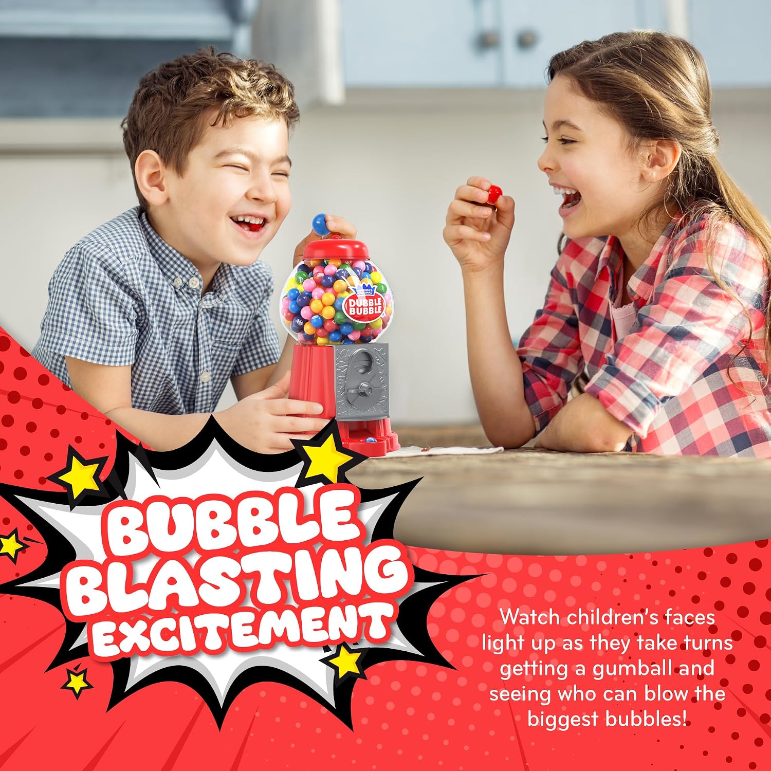 Playo Dubble Bubble Gumball Bank – Coin-Operated Gumball Machine with Bubble Gum