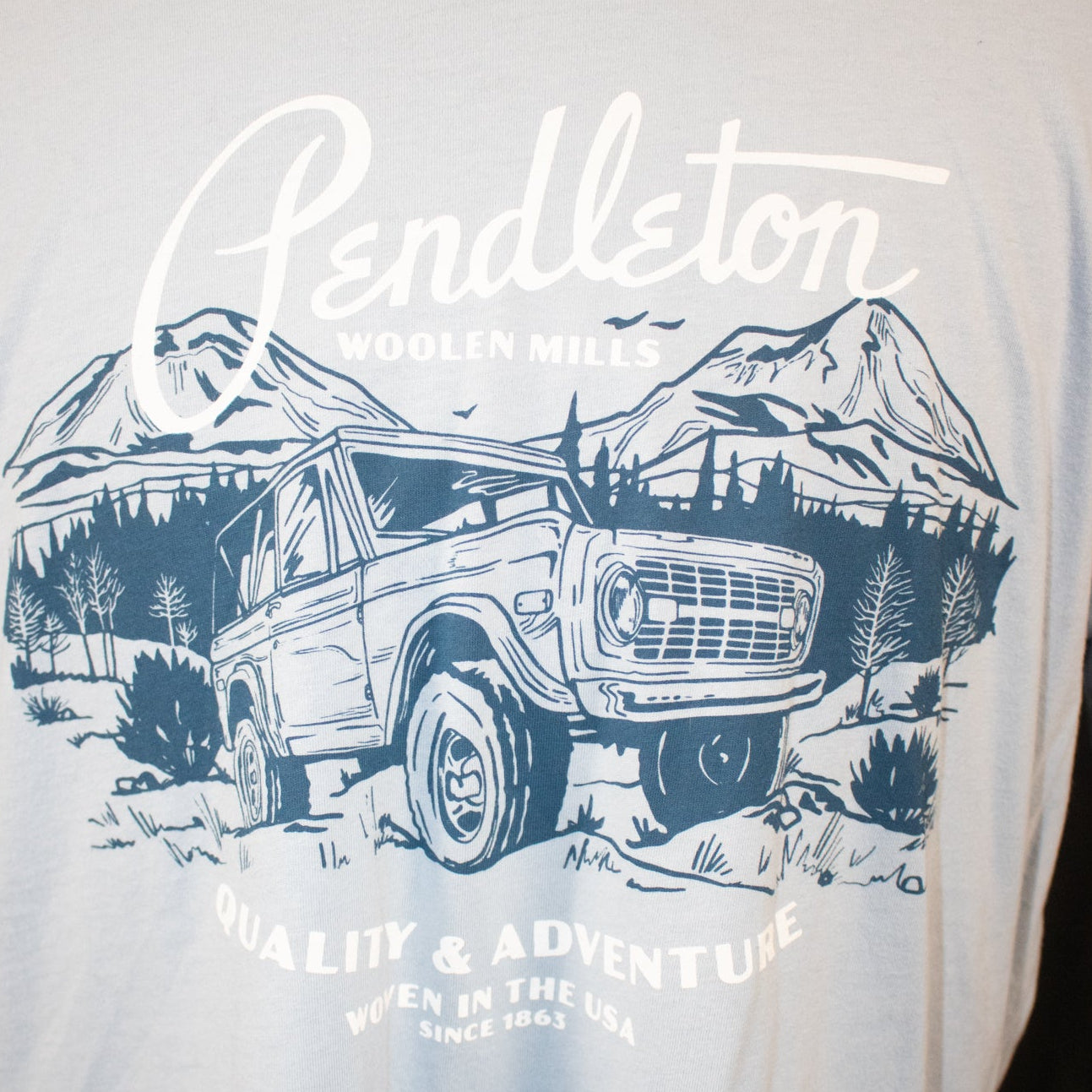 Pendleton Men's Short Sleeve Light Blue Off Road Graphic T-Shirt