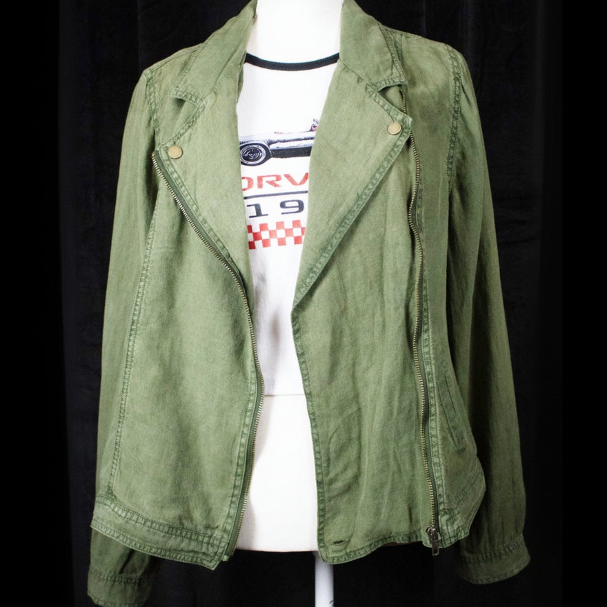 Cynthia Rowley Army Green Zip-up Size Large