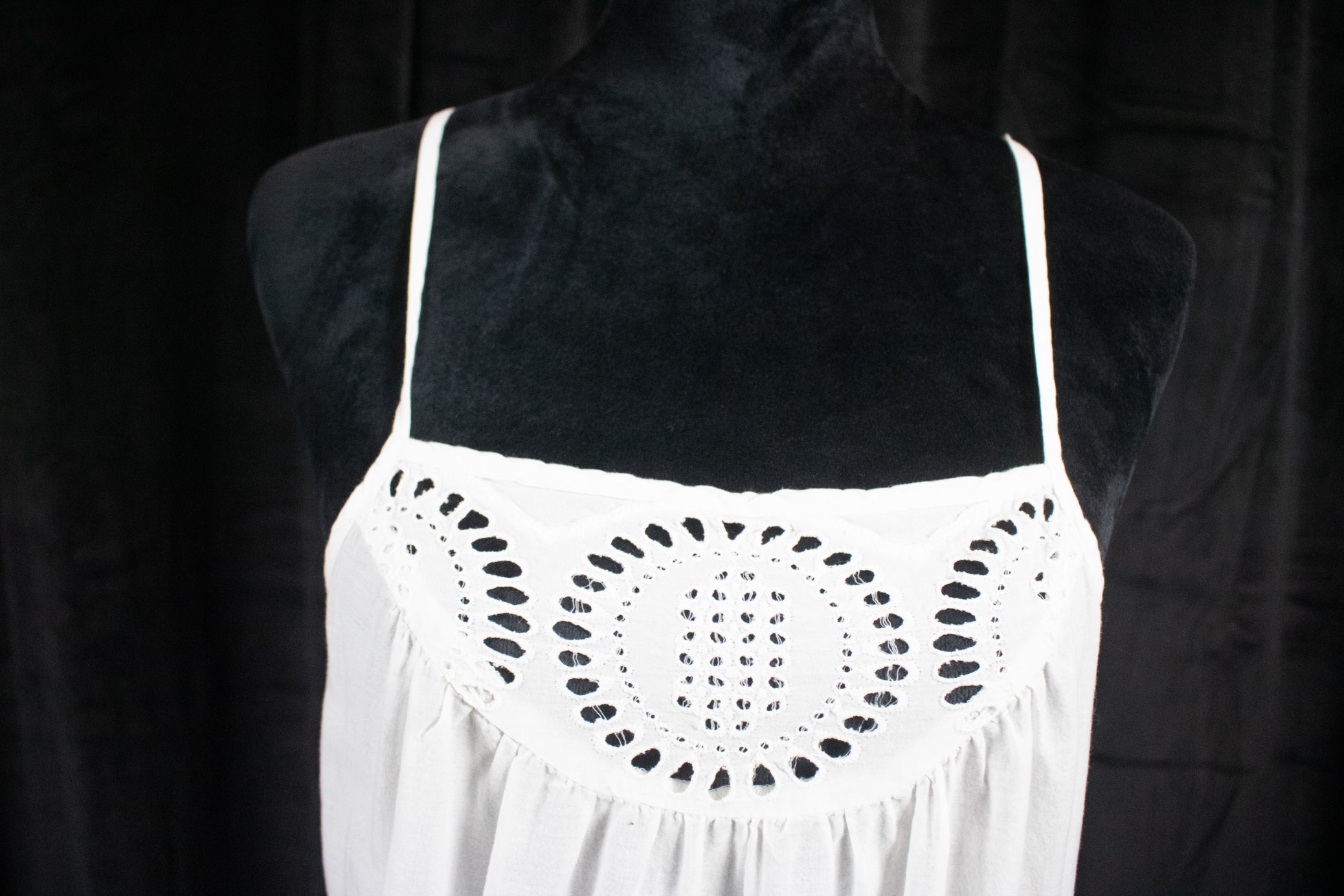 Mimi Chica  White Spaghetti Strap with Detailed Lining
