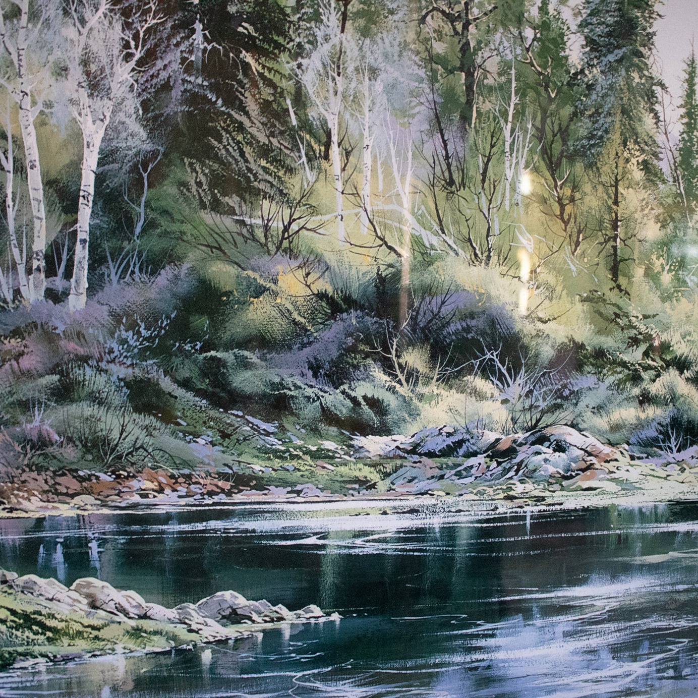Printed copy of a Landscape Painting Signed By Artist River Douglas Oliver