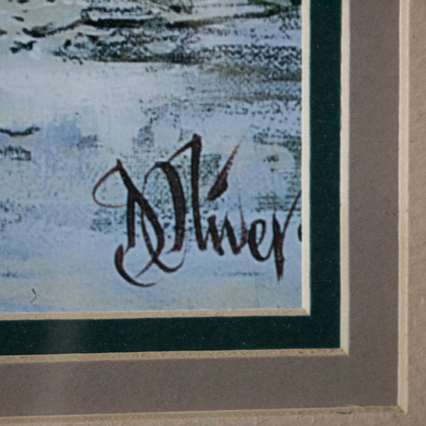 Printed copy of a Landscape Painting Signed By Artist River Douglas Oliver