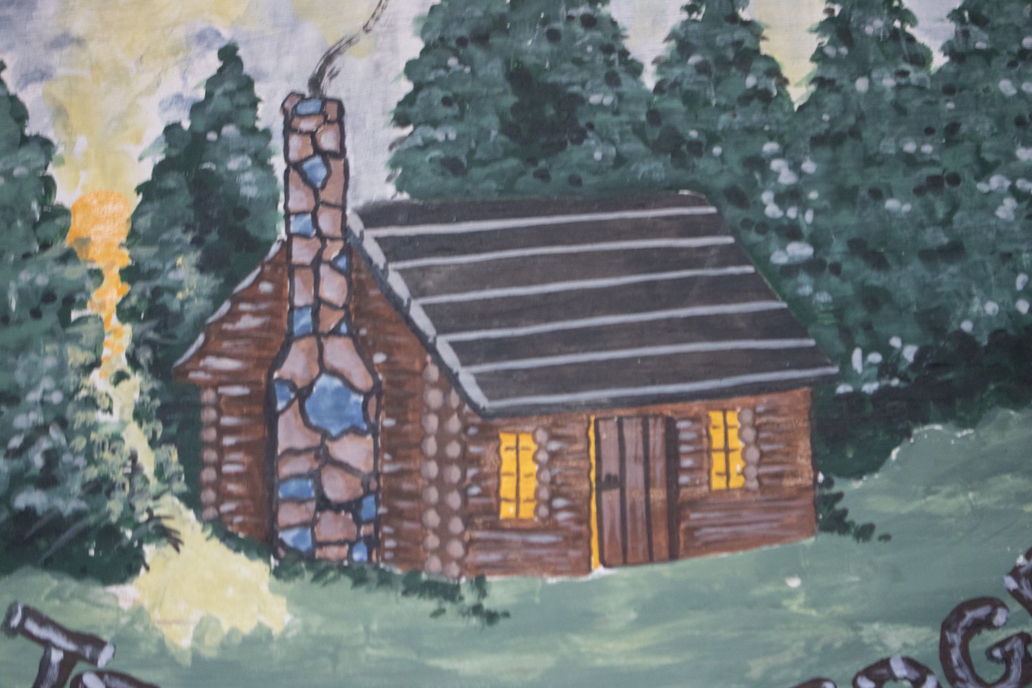 Rustic Hand Painted Welcome To The Lodge Cabin Wall Sign 16x11 Wood Decor