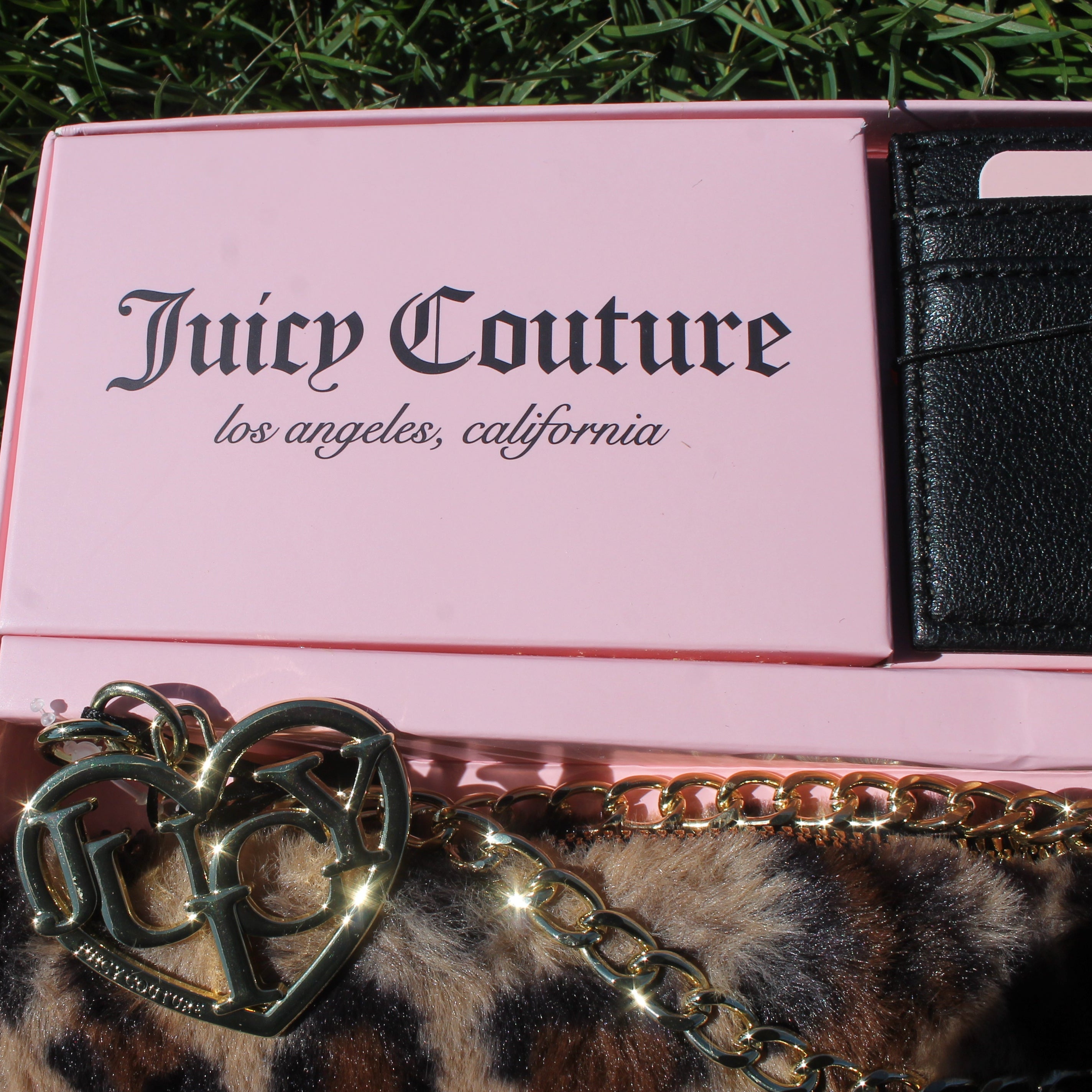 Juicy Couture Leopard Print Clutch and Wallet Gift Set