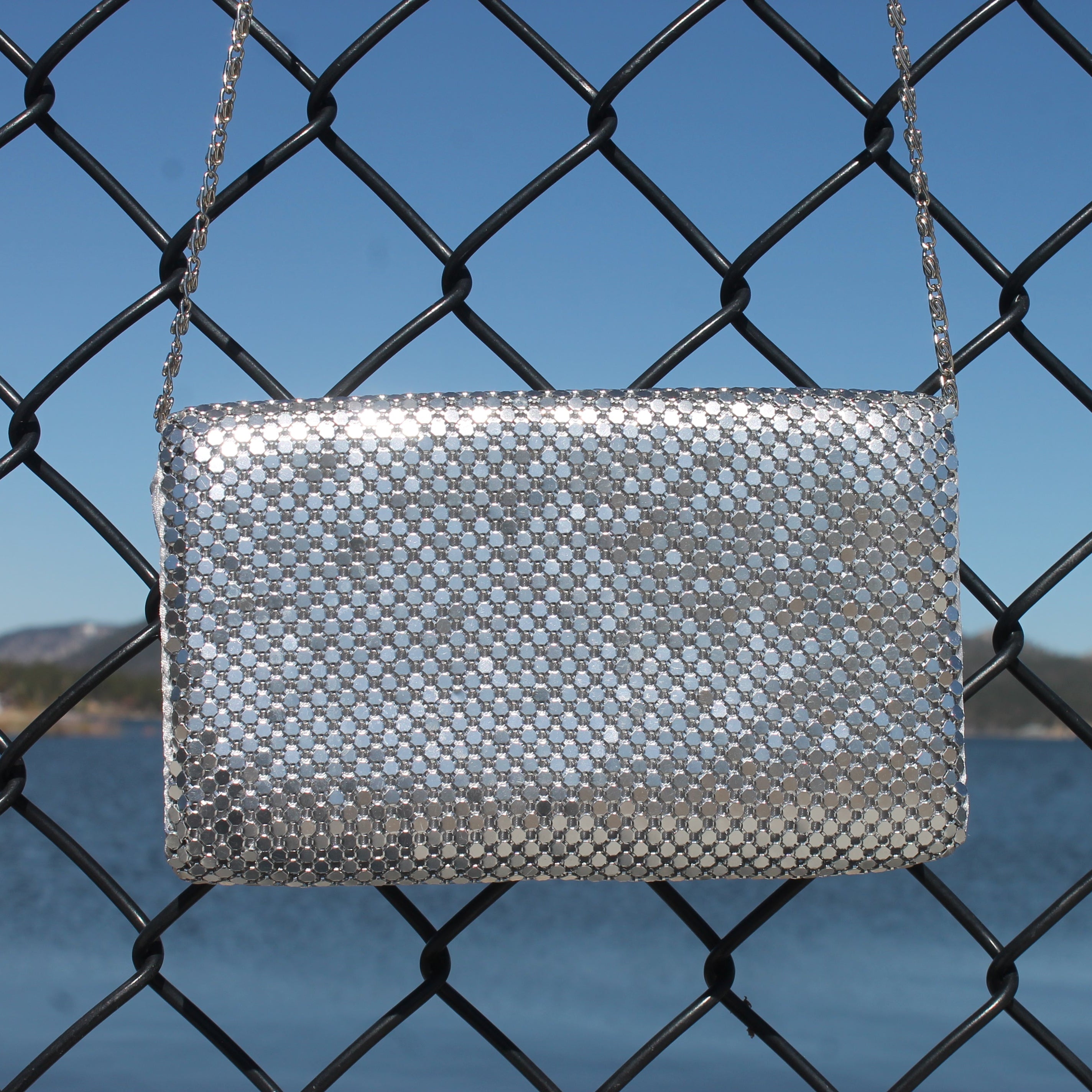 Jessica McClintock Metal Mesh Evening Clutch