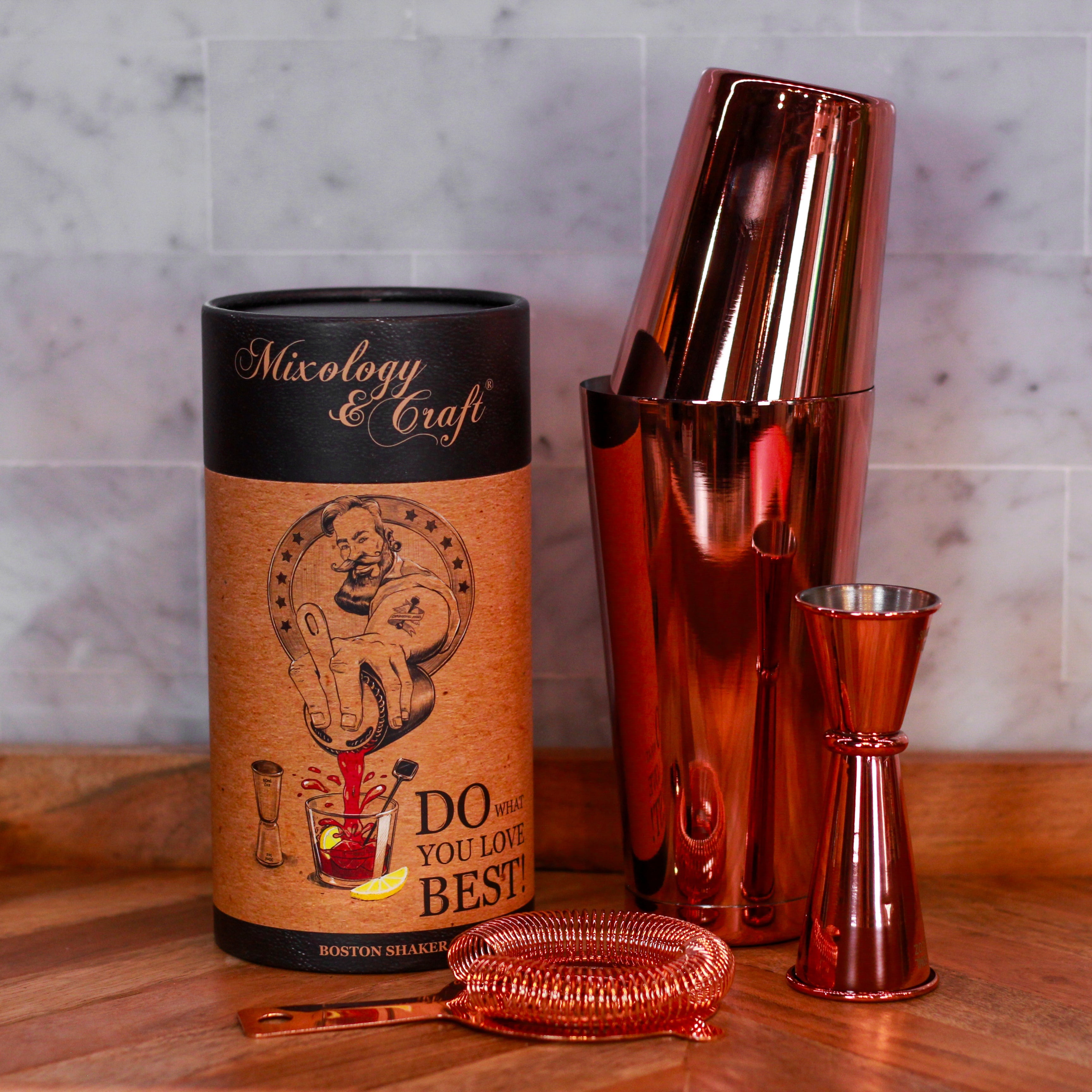 Mixology & Craft Copper Cocktail Shaker Boston Shaker Professional Set