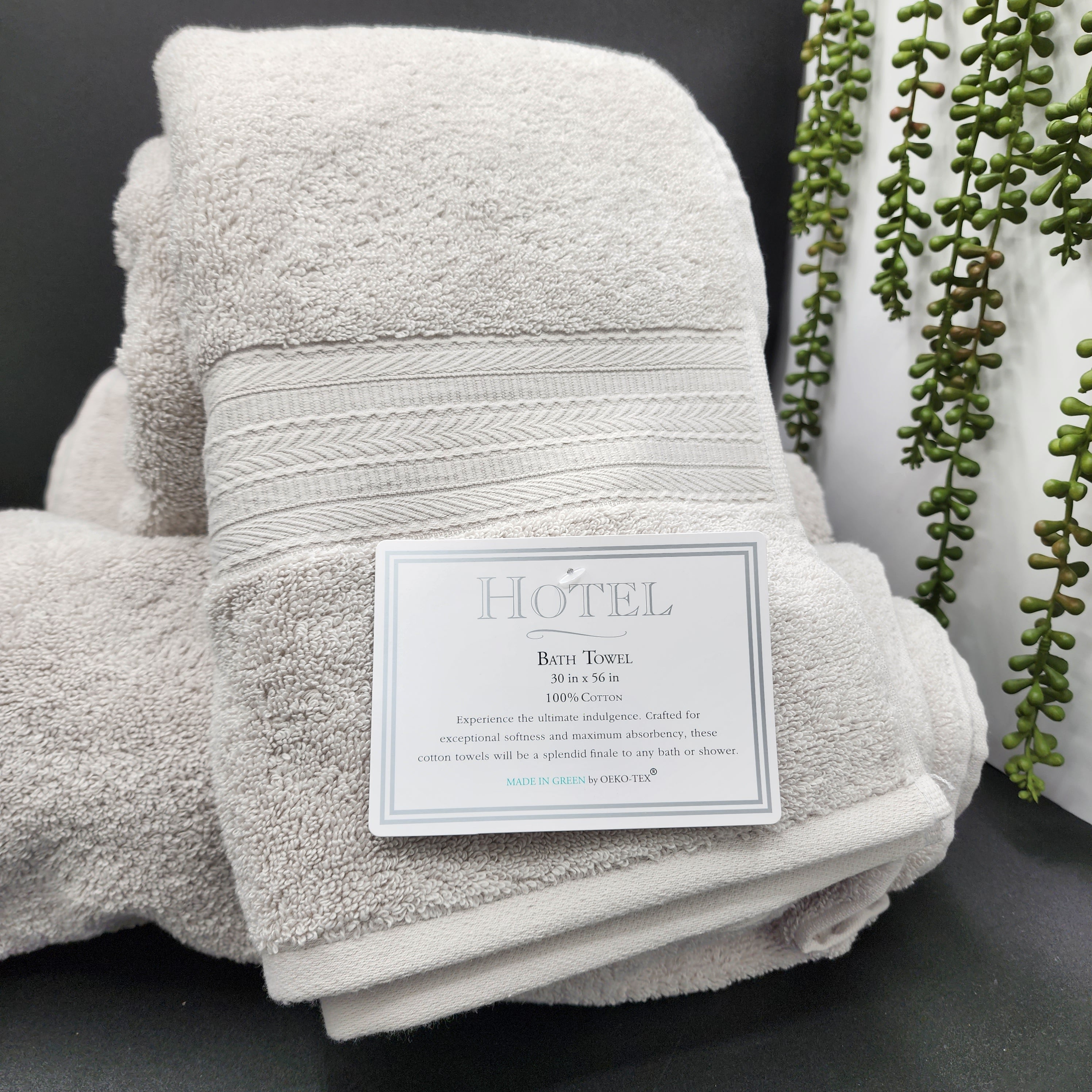 HoteI -100% Cotton Light Gray Bath Towel