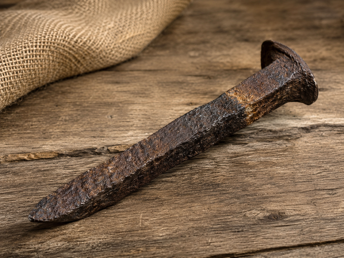 Antique Railroad Spike Square Cut
