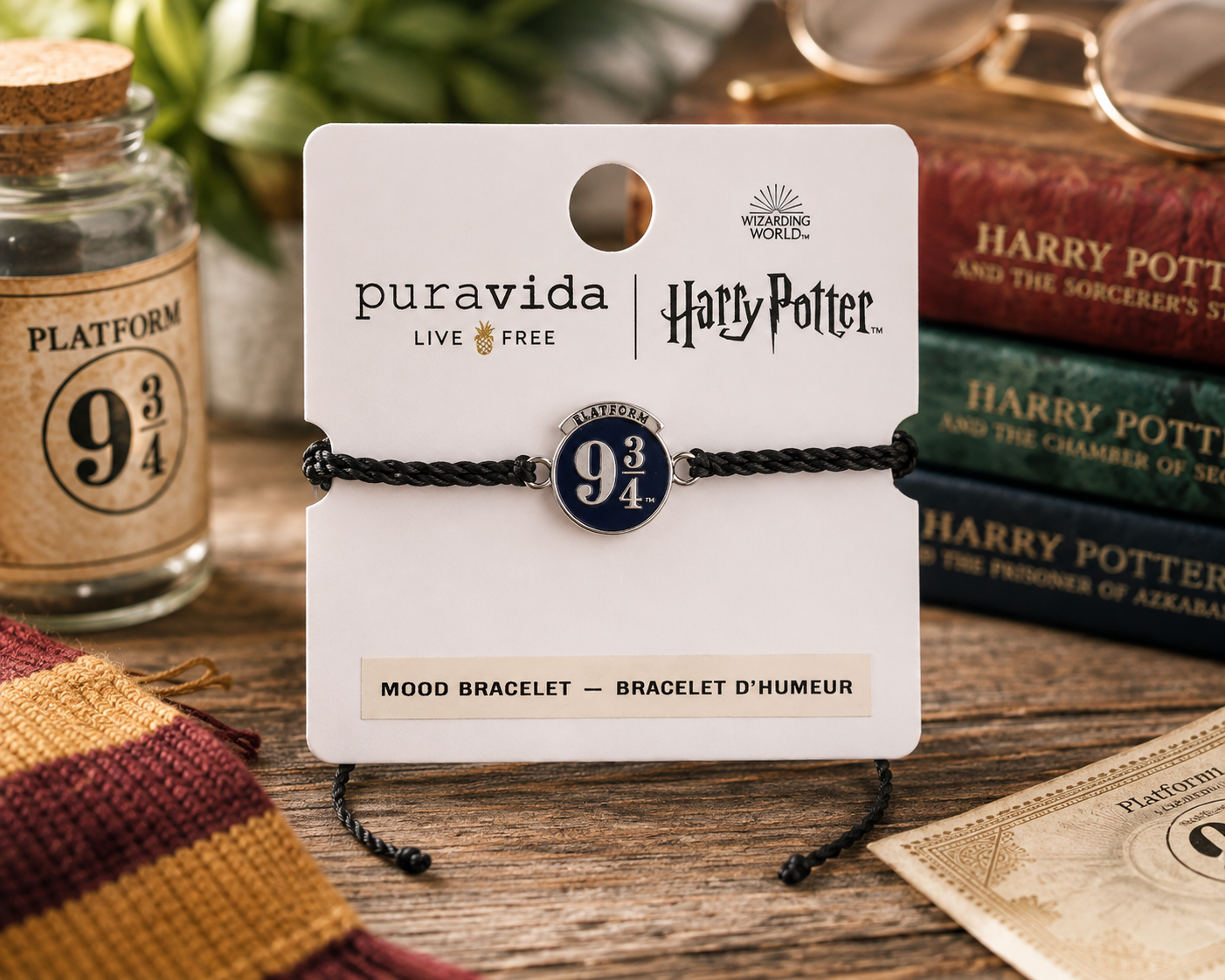 Pura Vida Platform 9 3/4 Mood Charm Jute Cord Bracelet