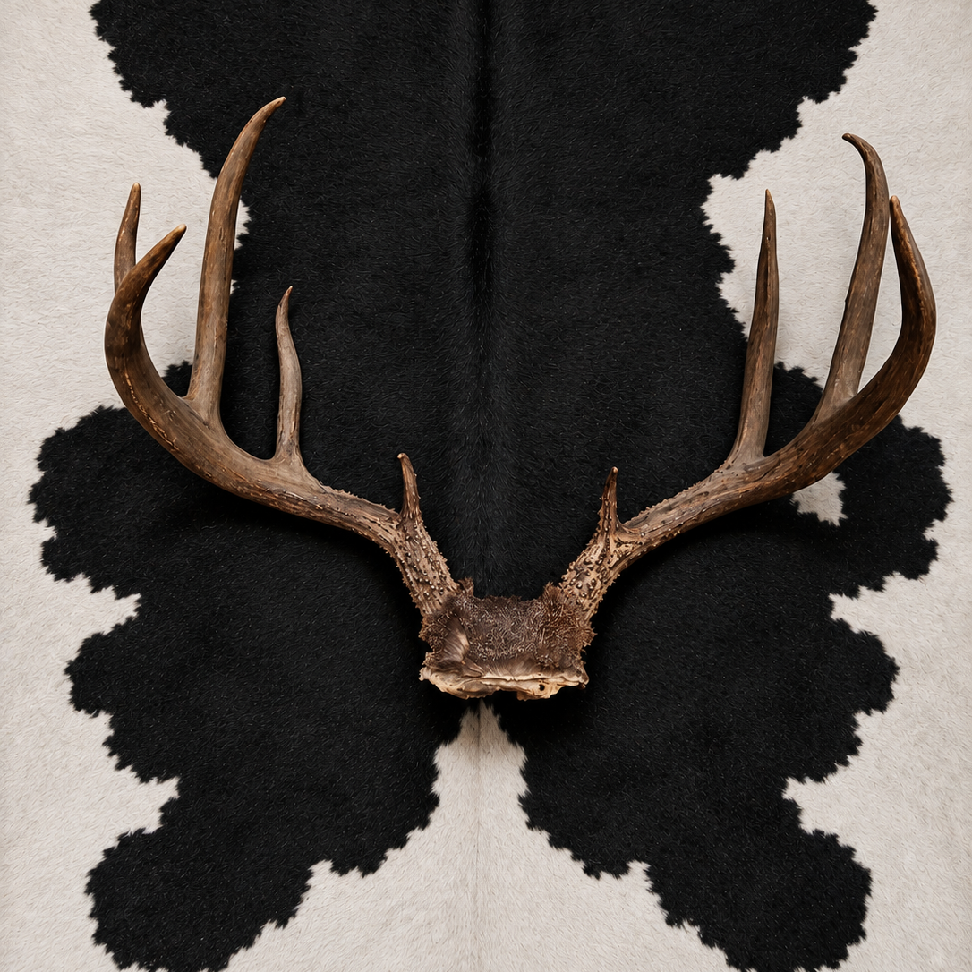 Real Whitetail Deer Antler Rack Skull Cap Mount
