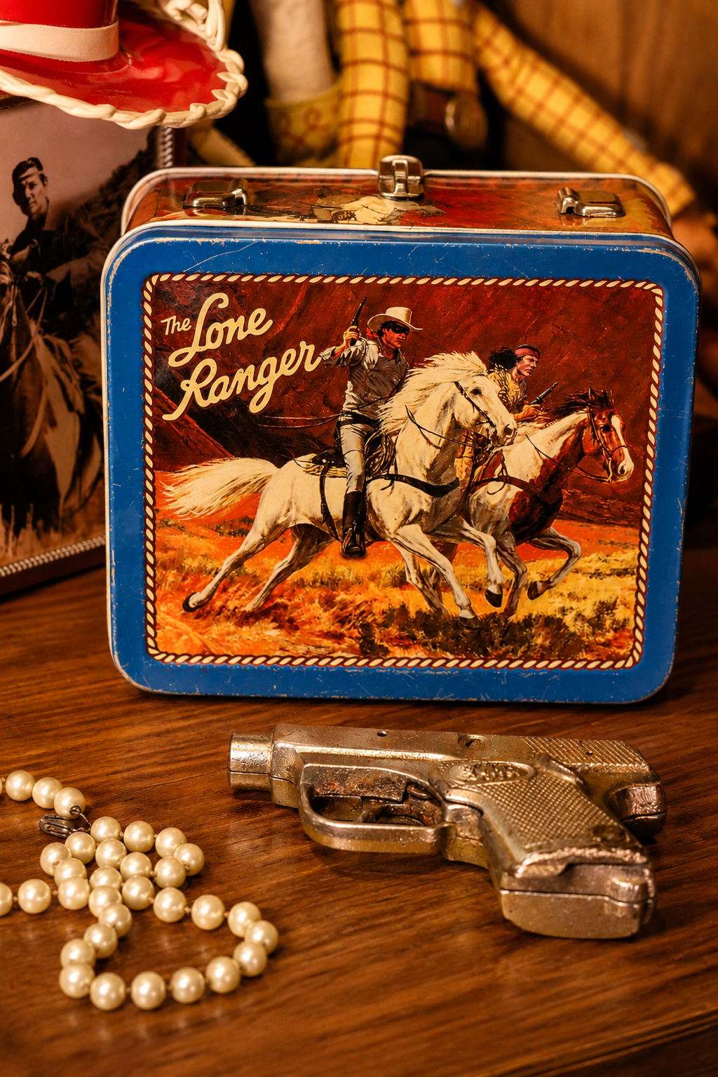 Lone Ranger Blue Tin Retro Lunch Box