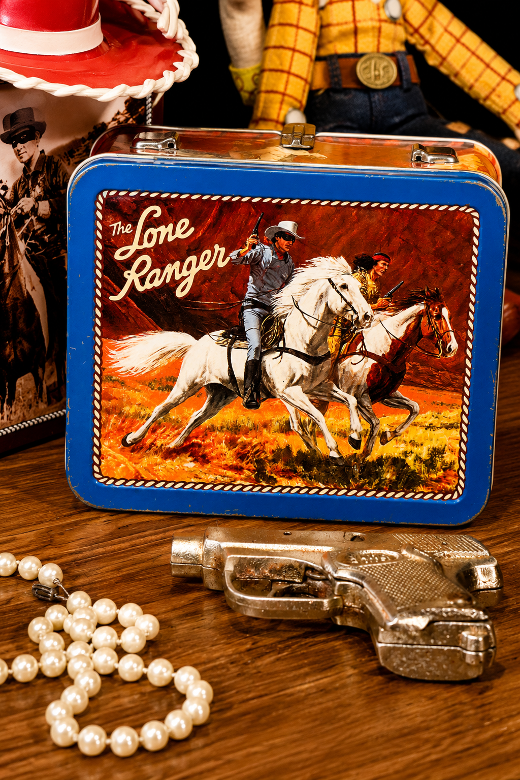 Lone Ranger Blue Tin Retro Lunch Box