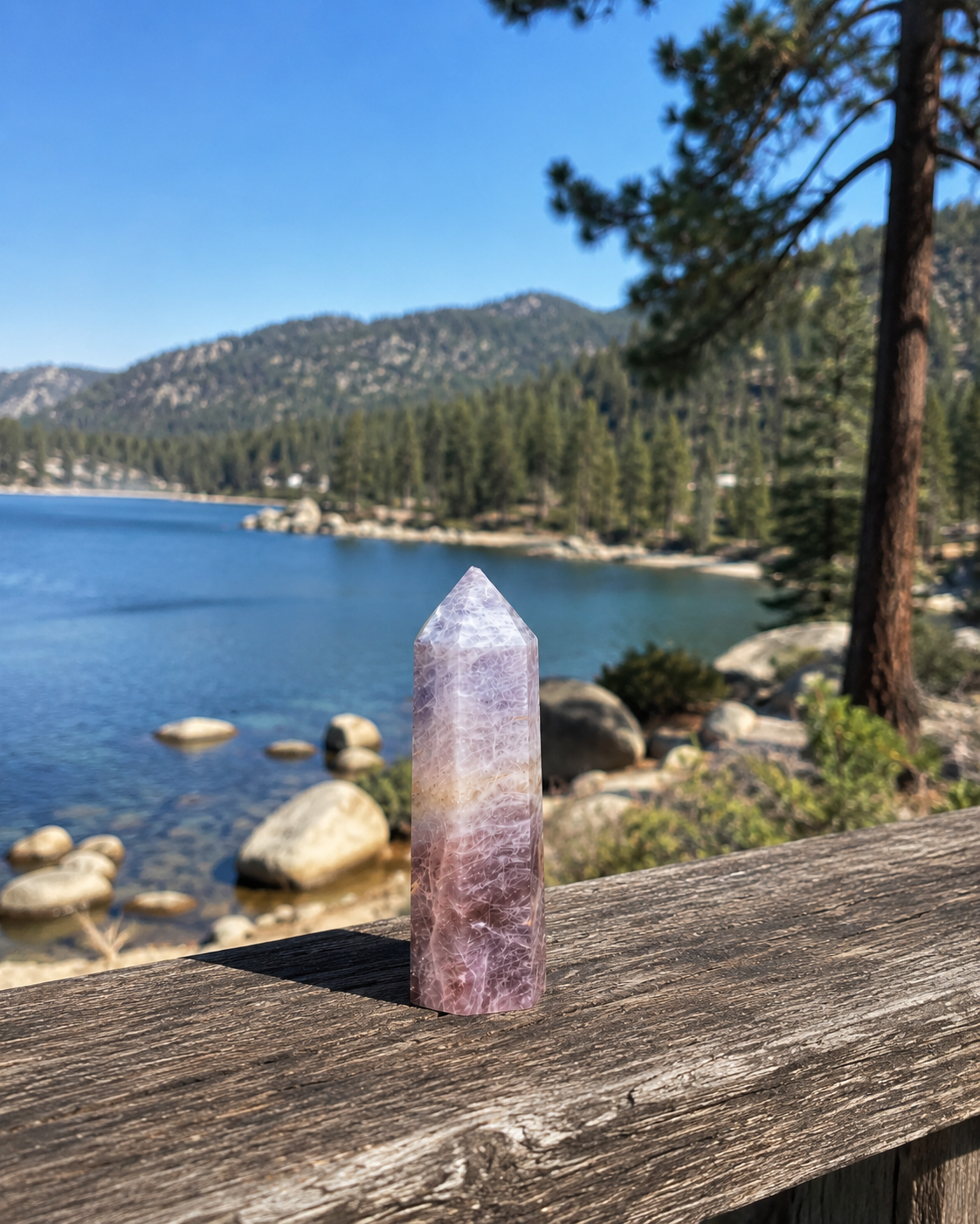 Belomorite Moonstone Crystal Tower