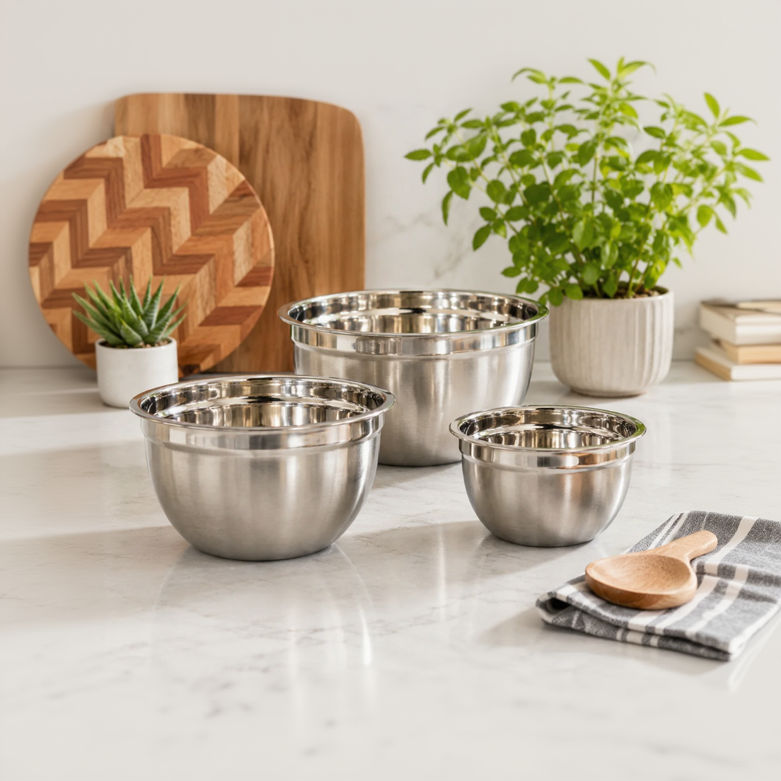 Cook Tools Premium Stainless Steel 3 Piece Mixing Bowl Set
