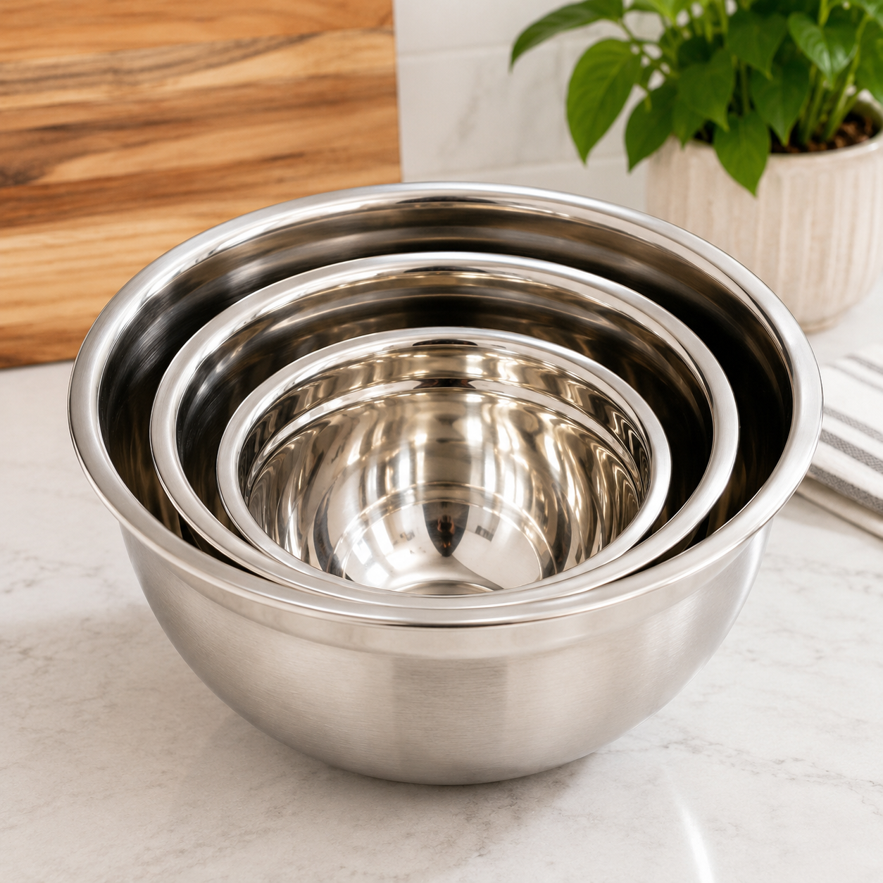 Cook Tools Premium Stainless Steel 3 Piece Mixing Bowl Set