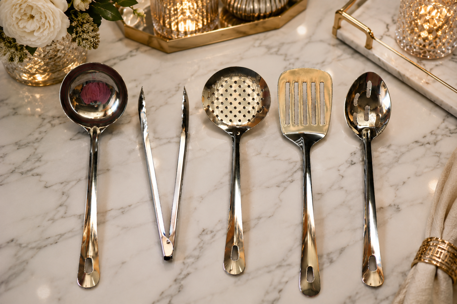 Cooks Tools 7-Piece Stainless Steel Kitchen Utensil Collection Essential Tools for Every Kitchen