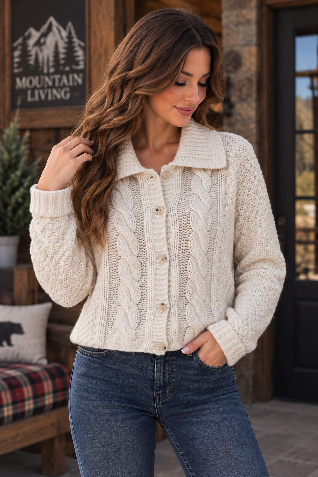 Theory 100% Cashmere Cable Knit Cardigan Size L