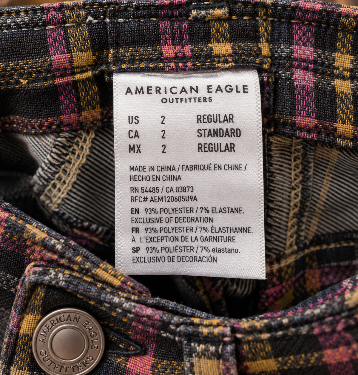 American Eagle Size 2 Plaid Flare Pants