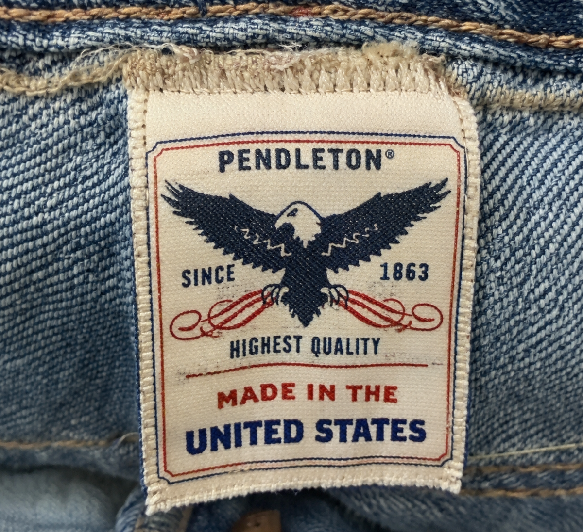 Vintage High Rise Slouchy Straight Jeans with Custom Pendleton Inlay – Women's Size 2