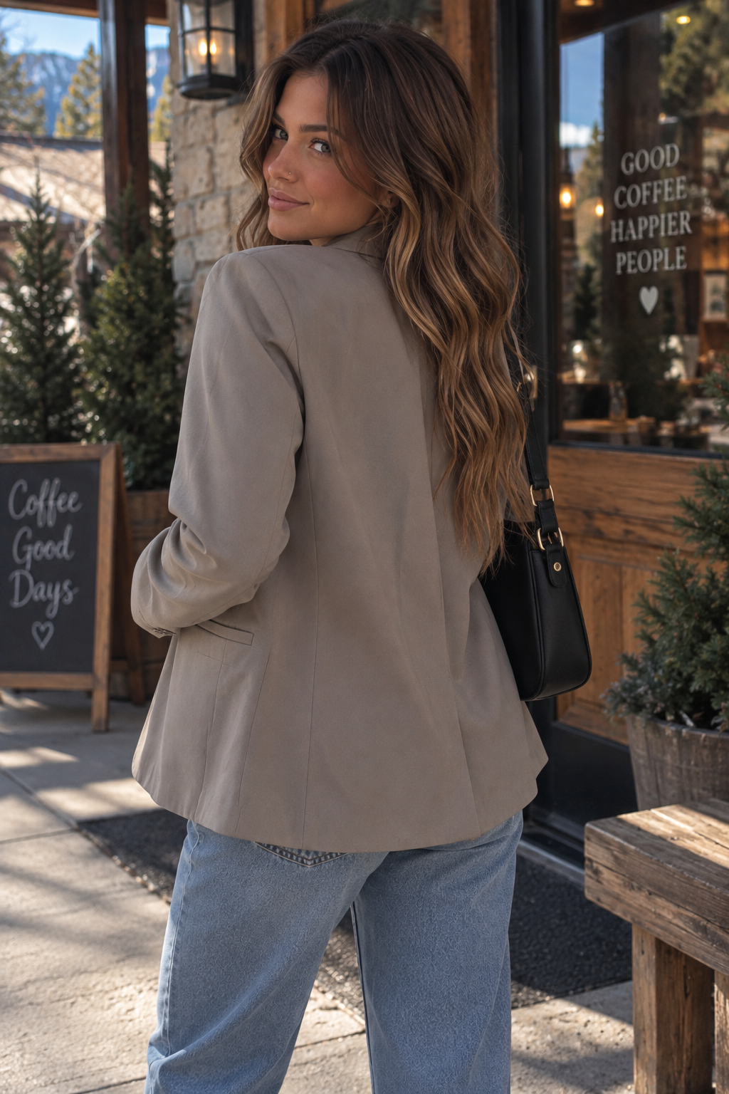 HAVE Los Angeles Women's Taupe Tailored Blazer – Single Button