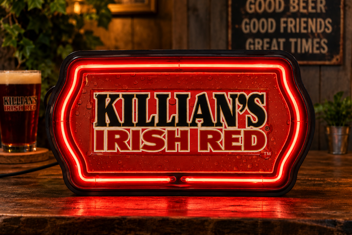 Killian’s Irish Red neon beer advertising sign by Fallon USA