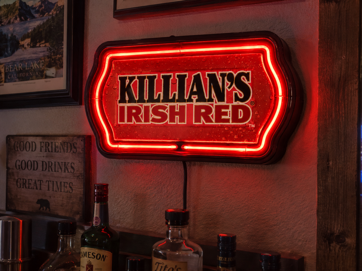 Killian’s Irish Red Neon Beer Sign – Fallon USA Vintage Bar Advertising 16"