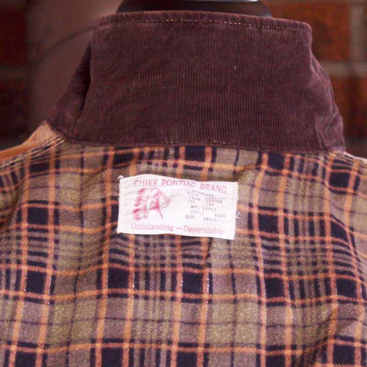 Vintage Chief Pontiac 60s Brand Duck Cotton Canvas Hunting Flannel Coat Flannel Lined: EDIT-N