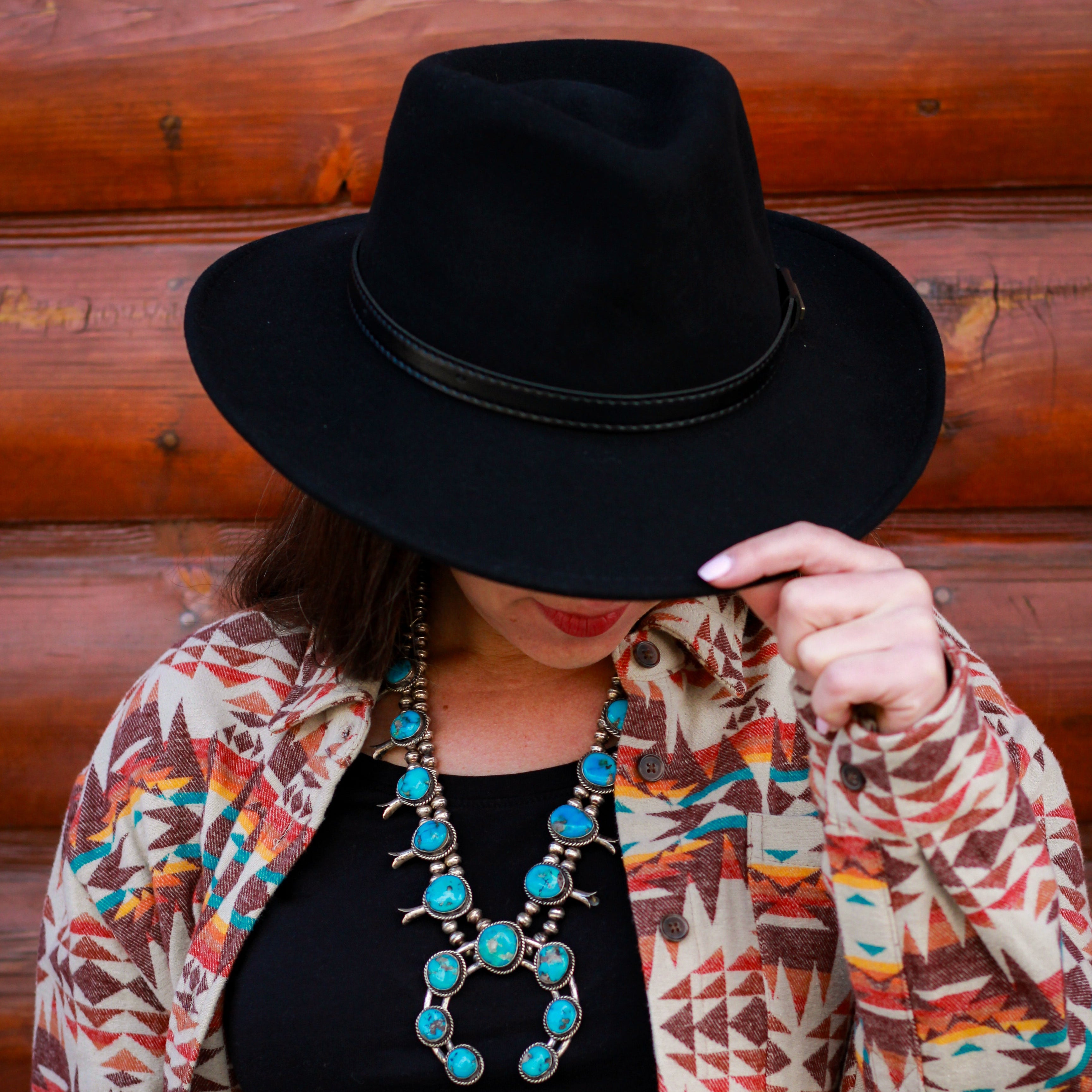 Pendleton Black Wool Fedora Hat NEW Wide Brim Classic Style