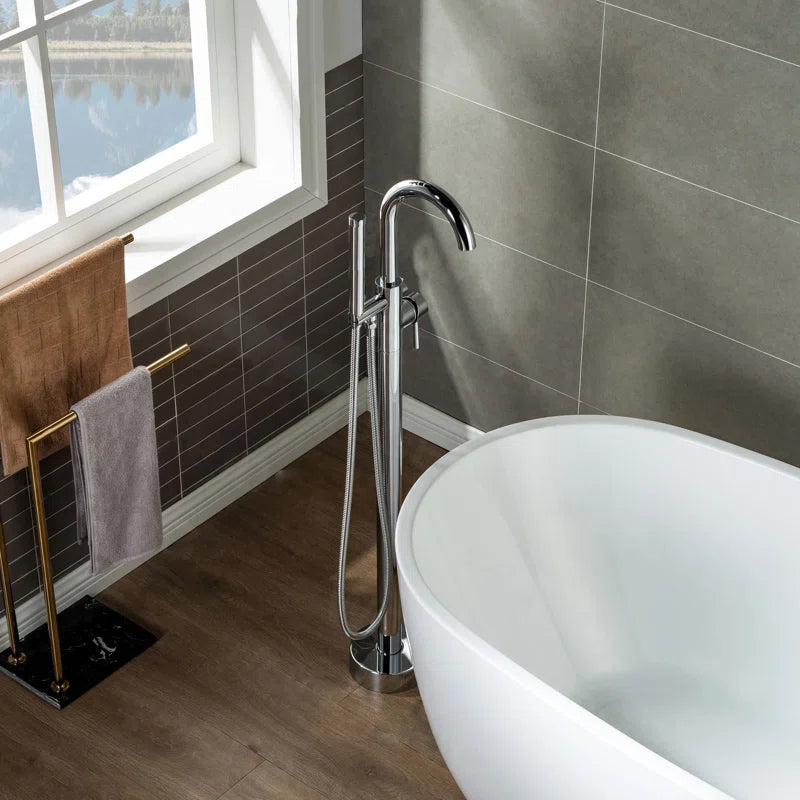 Wood Bridge Mammoth Freestanding Tub Faucet Single-Handle with Hand Shower