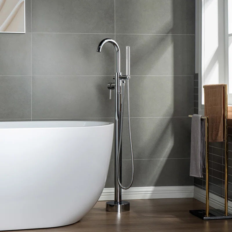 Wood Bridge Mammoth Freestanding Tub Faucet Single-Handle with Hand Shower