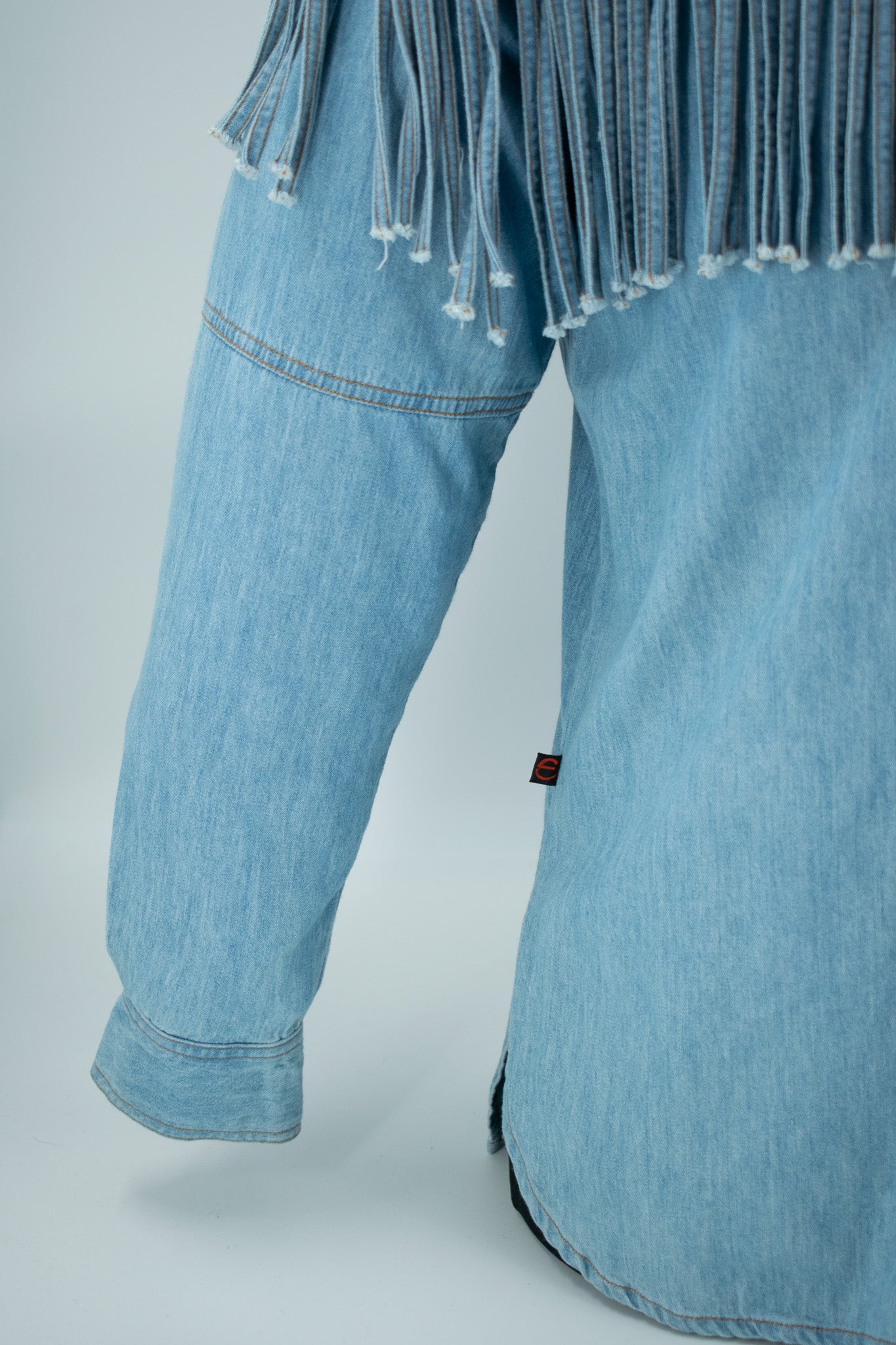 Palmer Jean Denim Jacket with Fringe Size Small