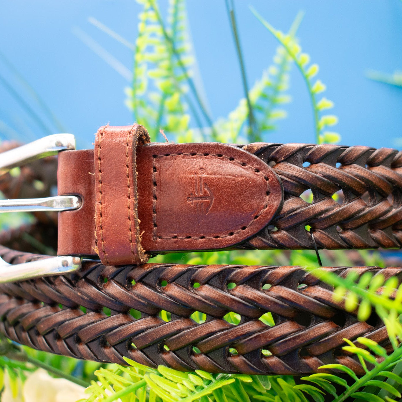 Dockers Brown Braided Leather Belt