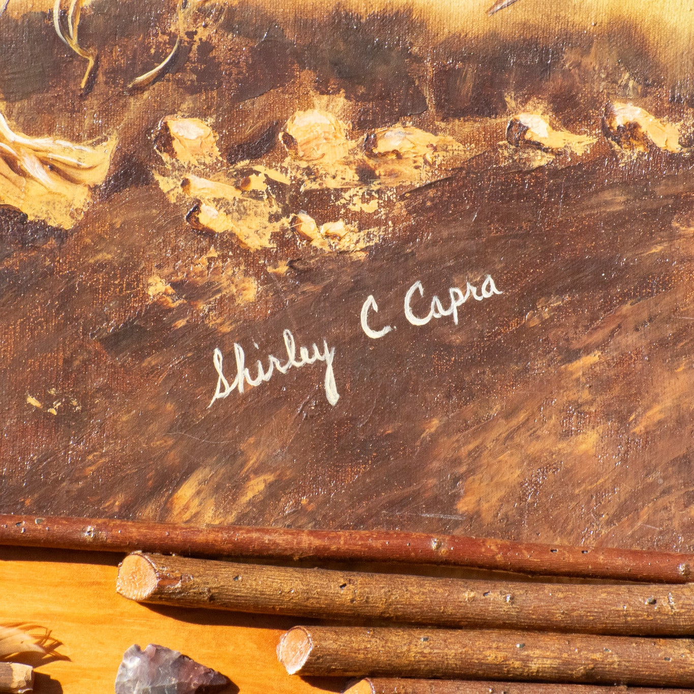“War Indian on Bareback” by Shirley C. Capra in Custom Rustic Western Frame by Richard Dirk