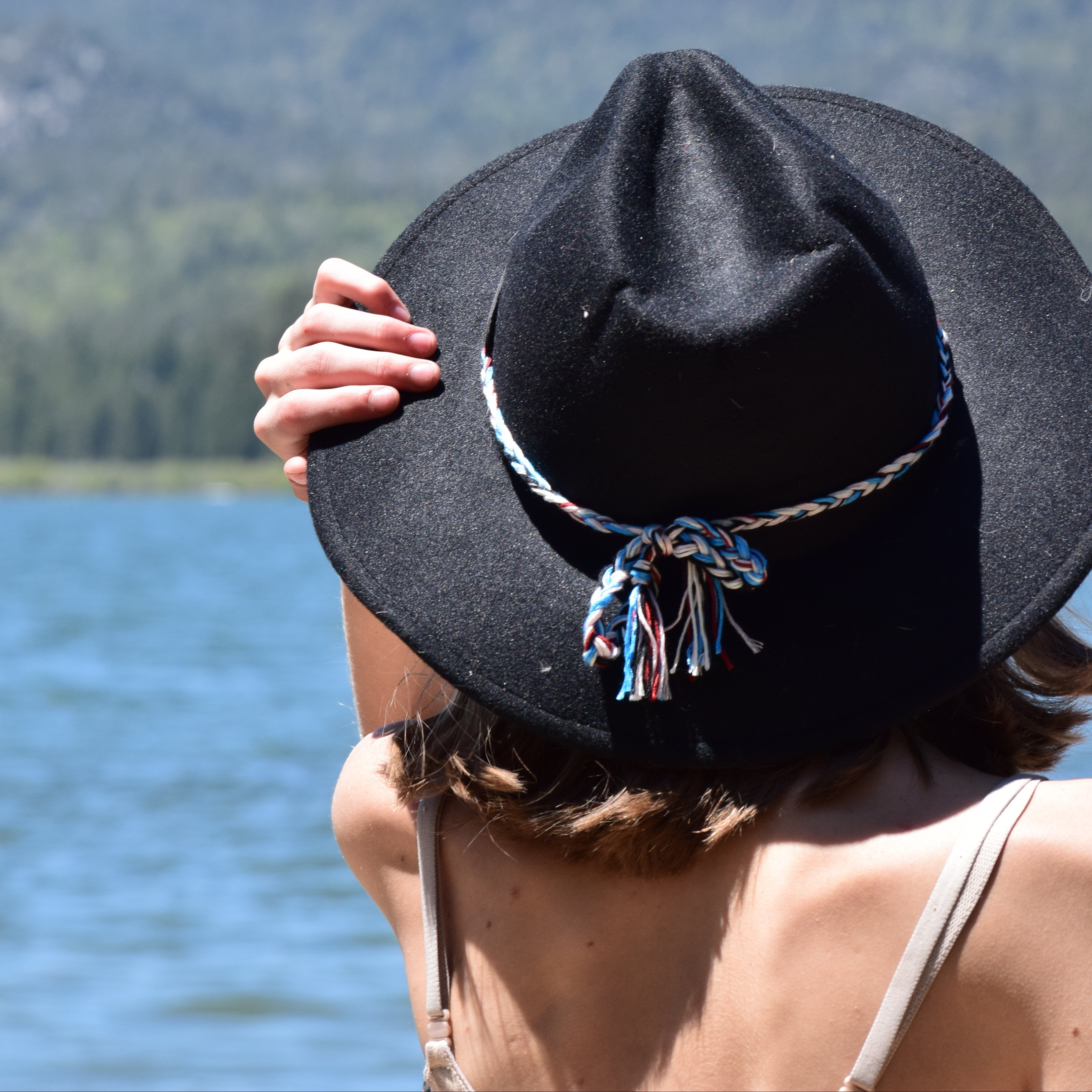 Black Felt Cowboy Hat with Hatband