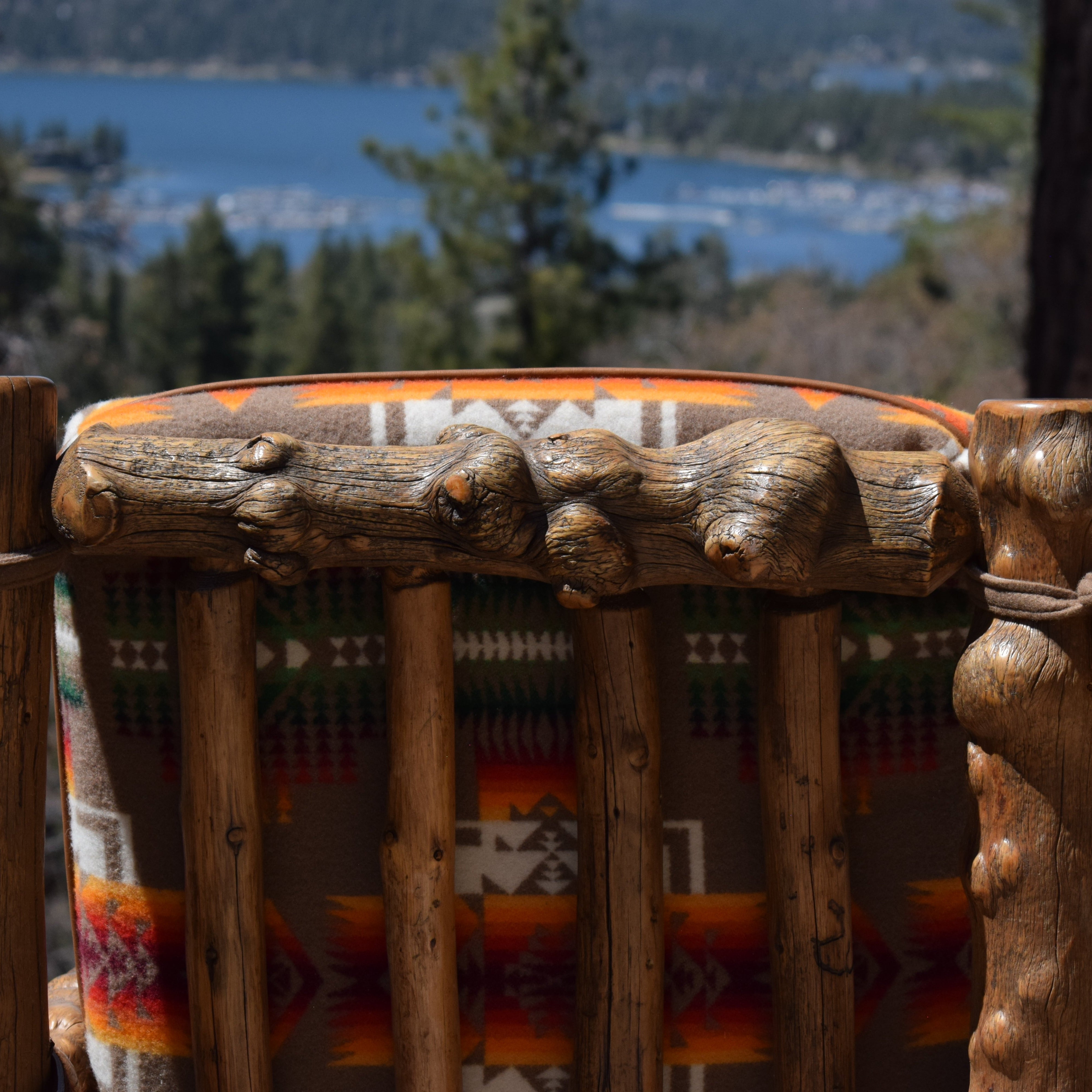 Rustic Knots And Gnarled Pine Log Chair