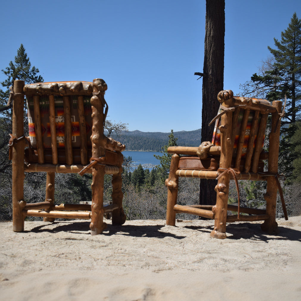 Rustic Knots And Gnarled Pine Log Chair