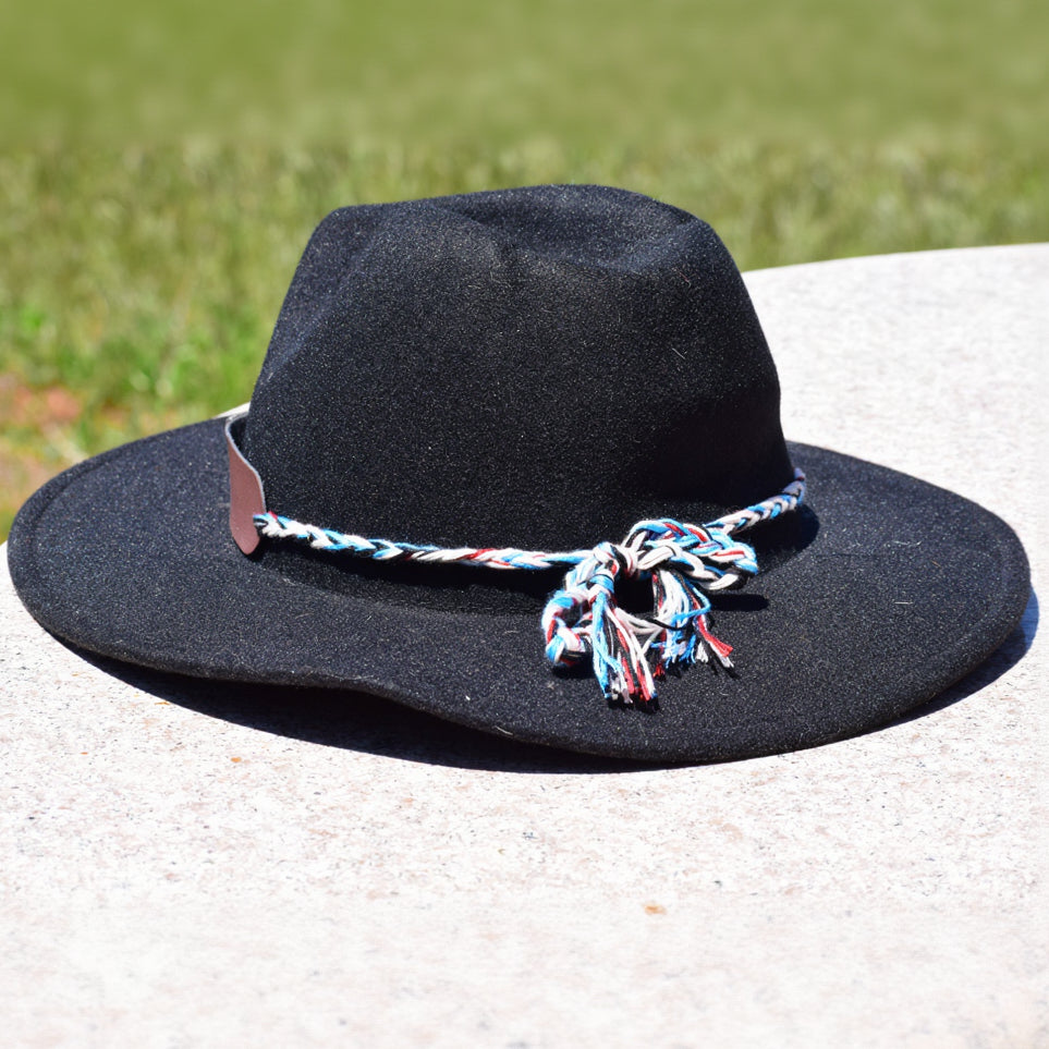 Black Felt Cowboy Hat with Hatband