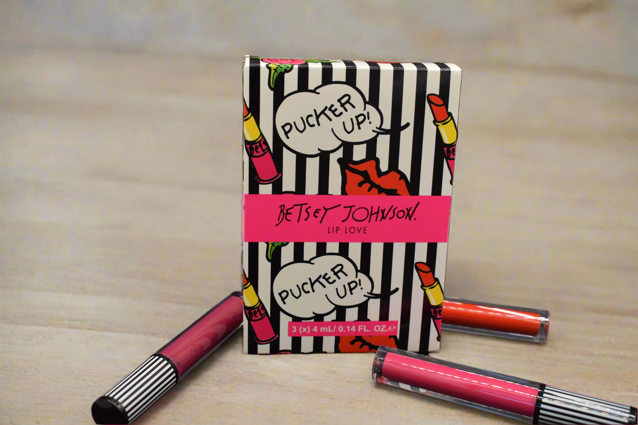 Betsey Johnson Classic Liquid Lip Color Set Long-Lasting Formula