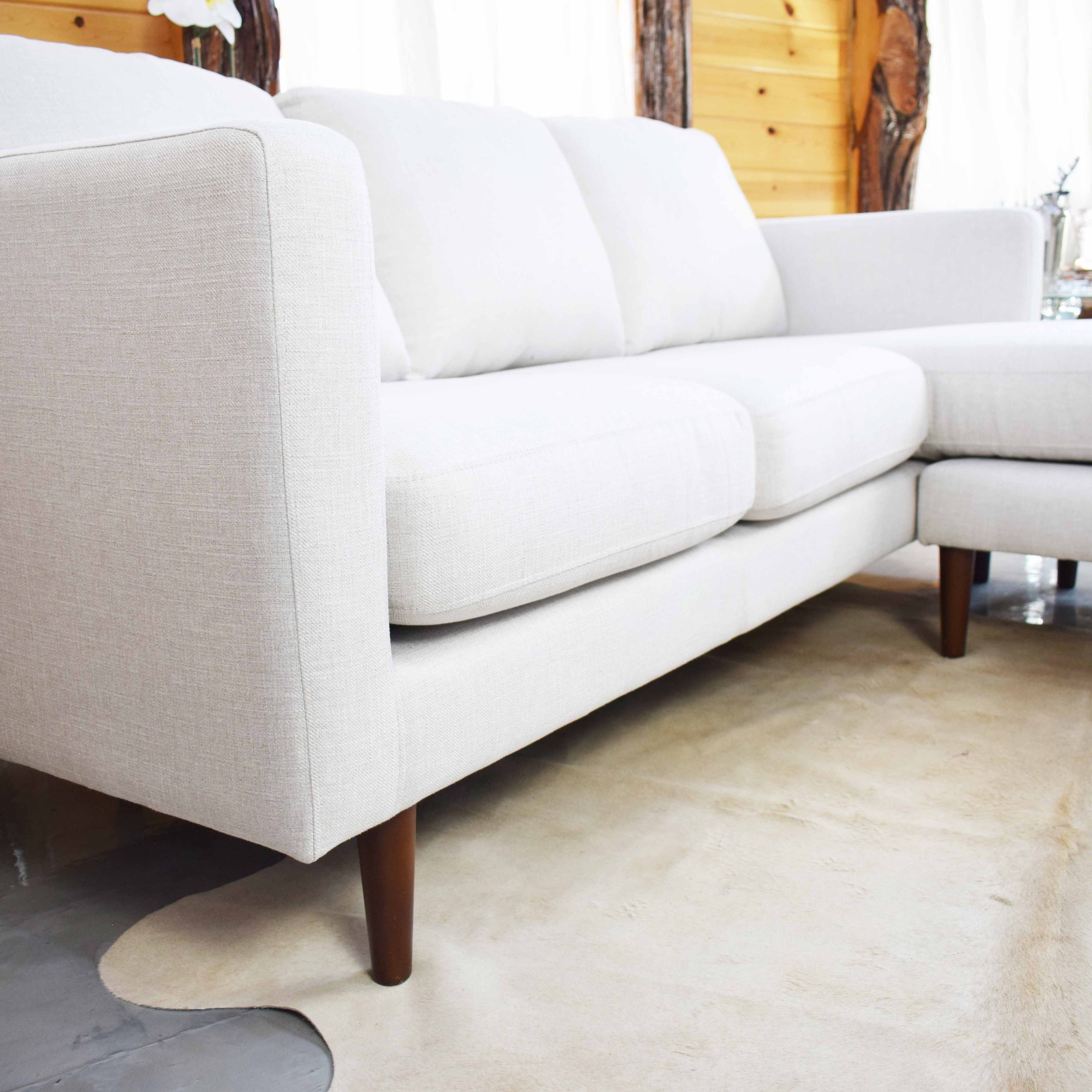Beautiful Soft Cream White Couch with detachable Ottoman