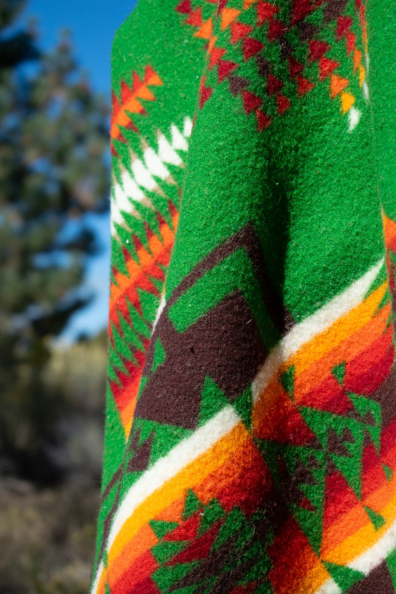 Vintage Beaver State Chief Joseph Green Pendleton Navajo Native American Wool Blanket 74 x 58