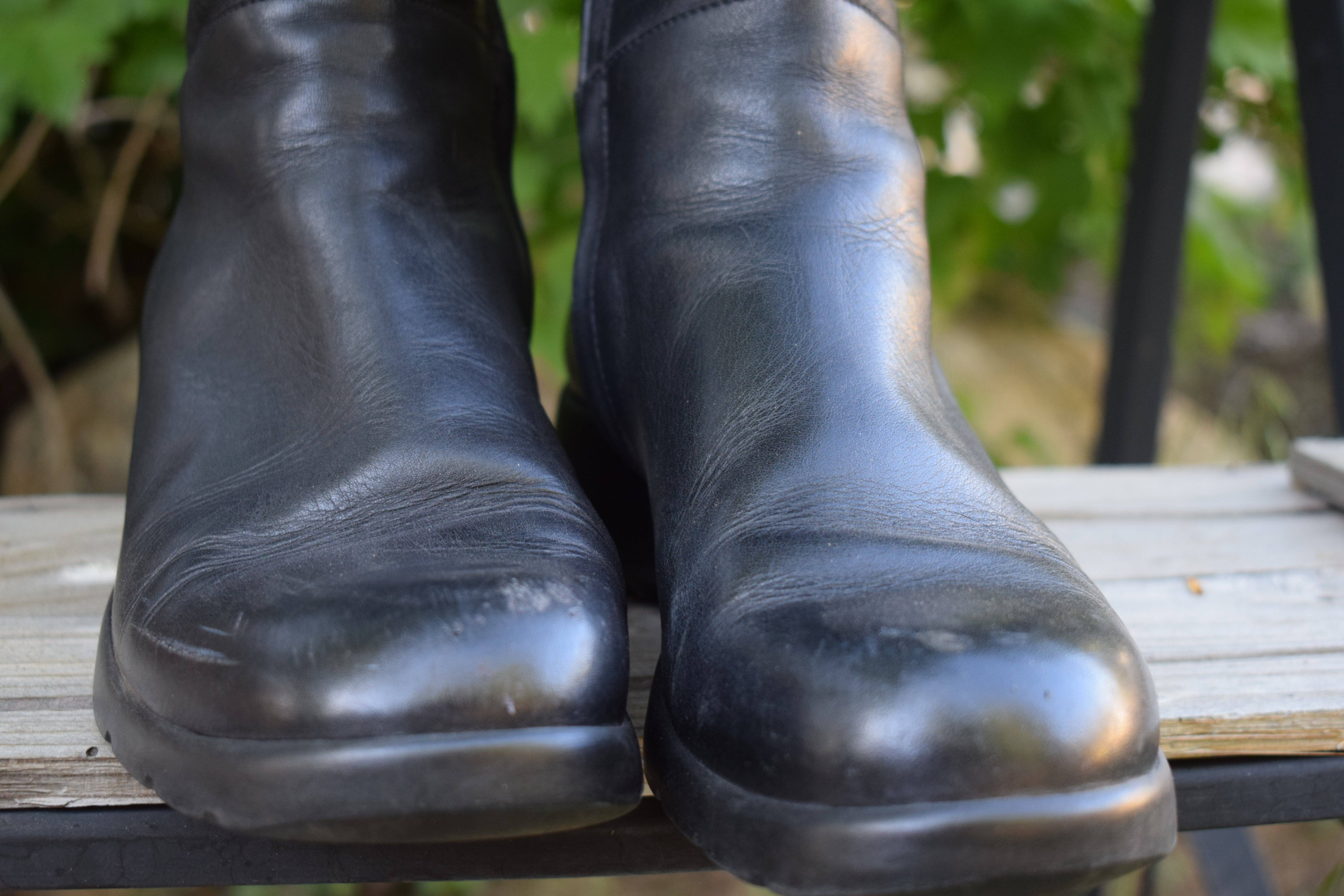 Custom Nation Black Leather Biker Boots Womens Size 9 Mid Calf Moto Boots Zip