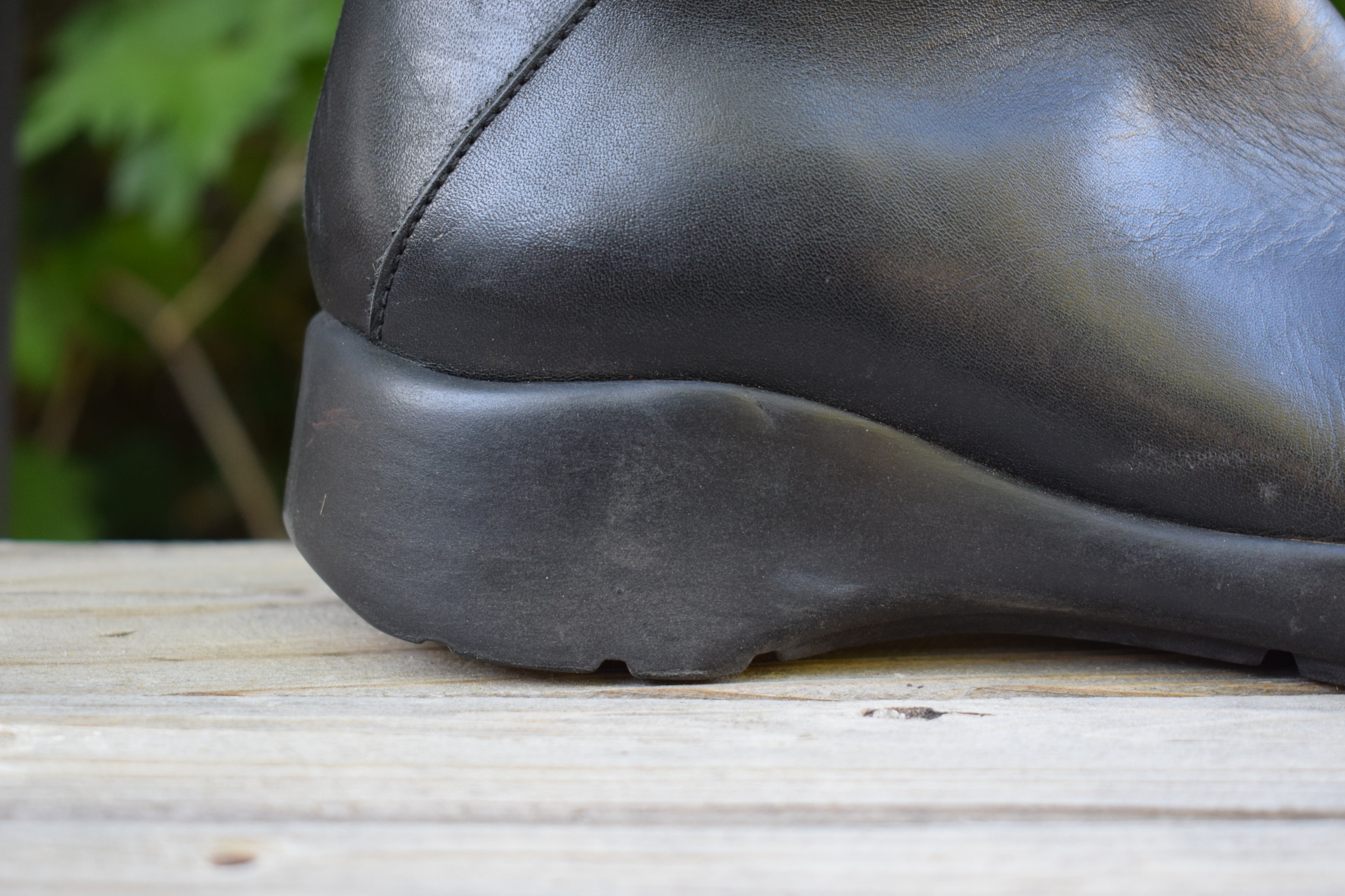 Custom Nation Black Leather Biker Boots Womens Size 9 Mid Calf Moto Boots Zip