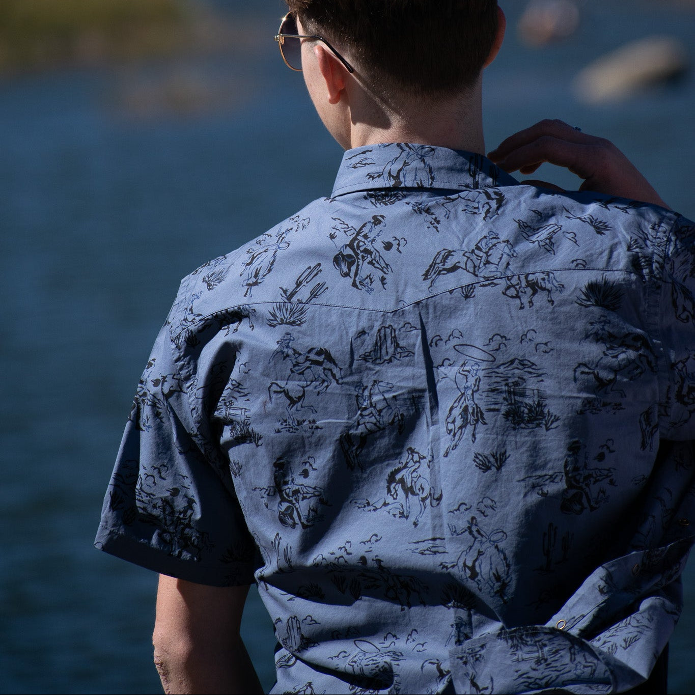 Pendleton Laramie Short Sleeve Shirt-Blue Lariat