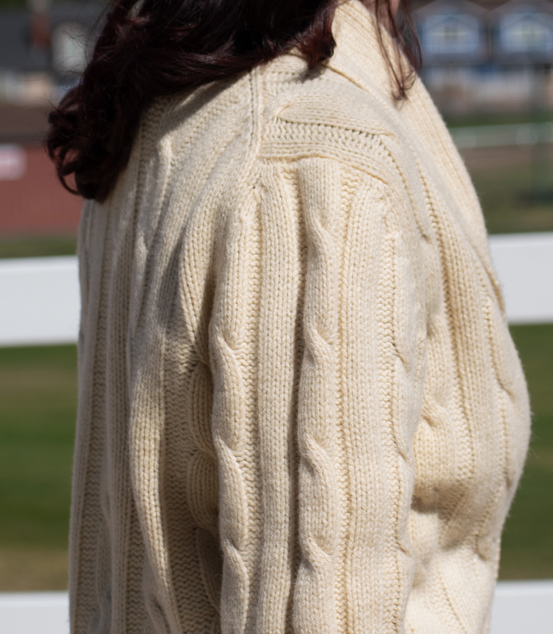 Evans-Picone Off-White Button-up Wool Cardigan Size M