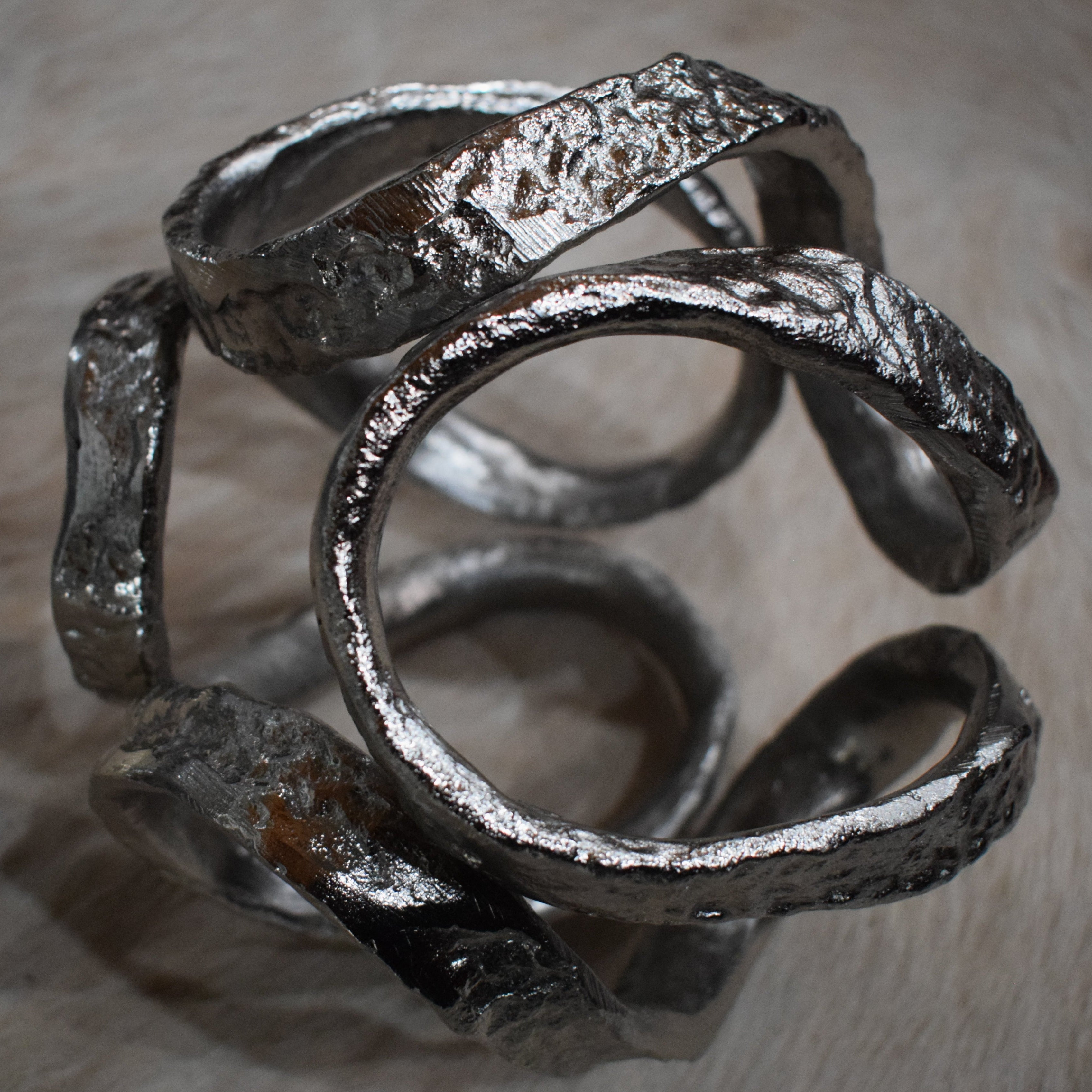 Silver Decorative Sphere Sculpture