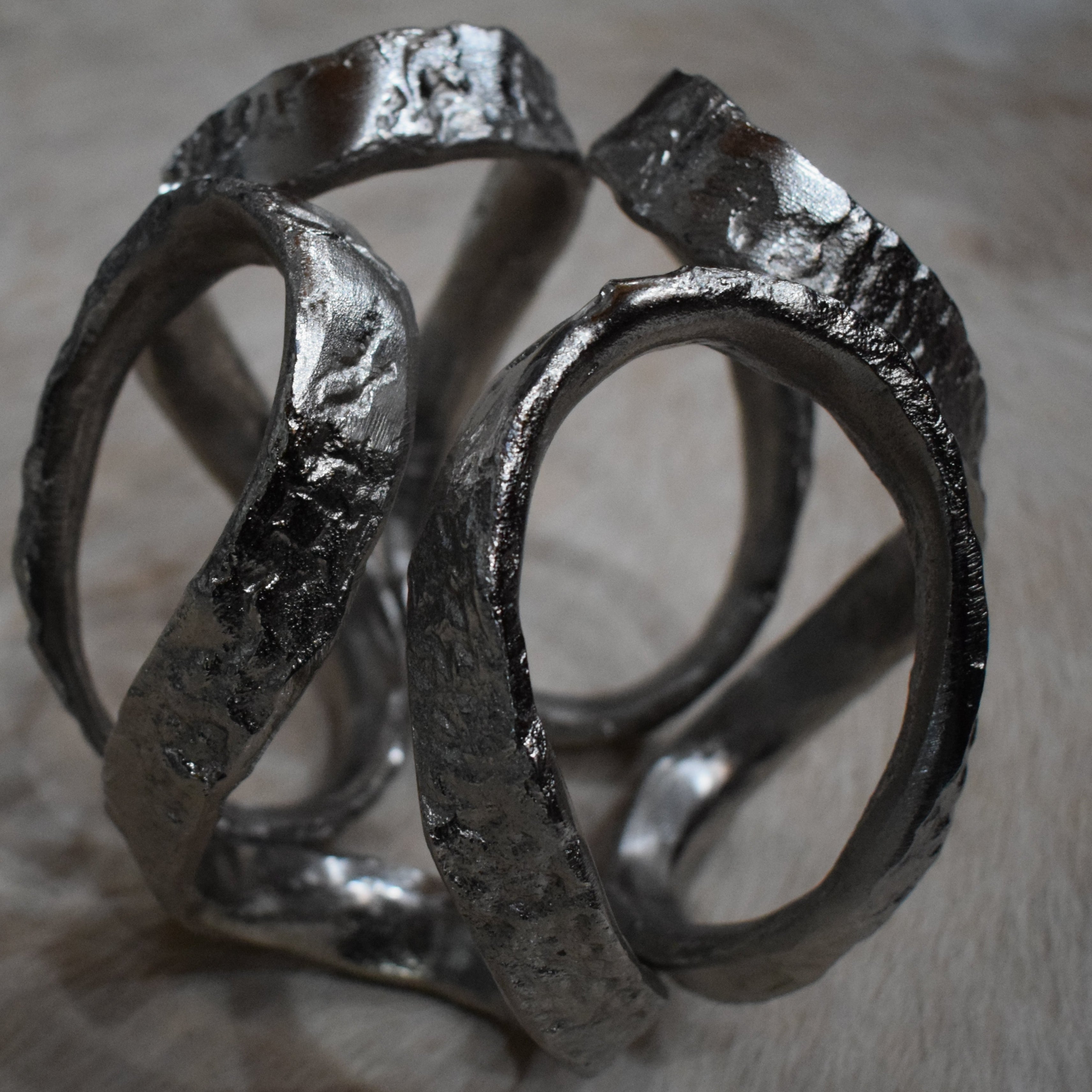 Silver Decorative Sphere Sculpture