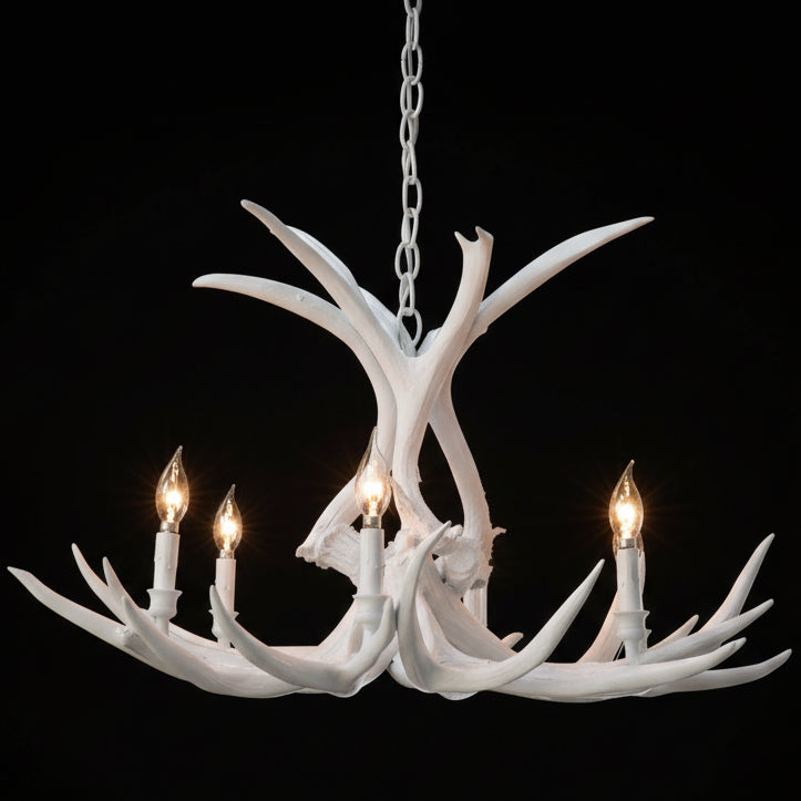 Elegant White Antler Chandelier