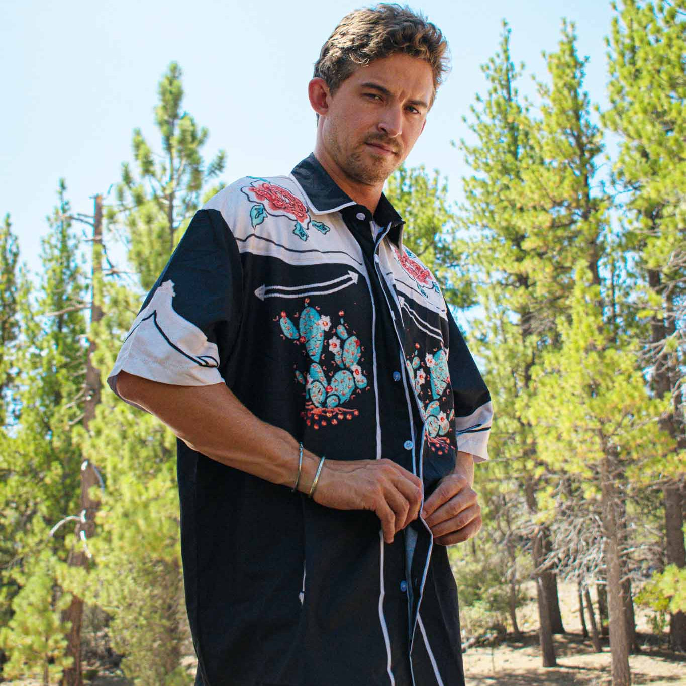 Western Cactus Themed Button Down