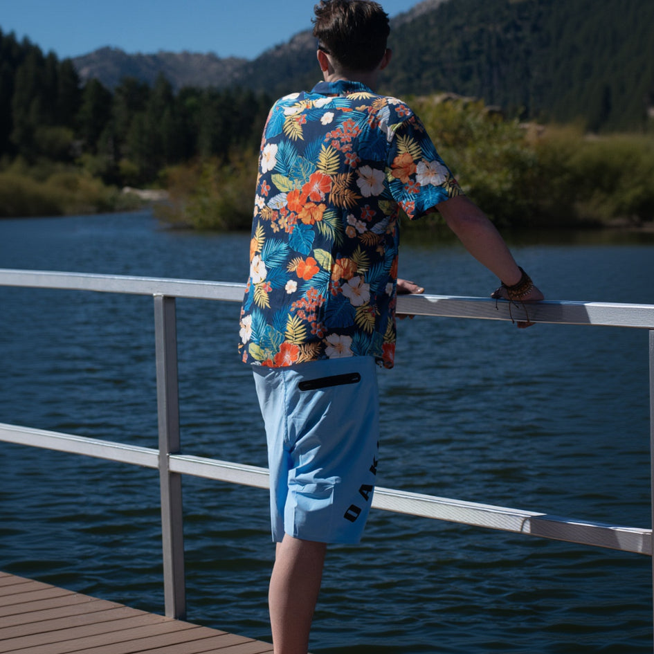 OAKLEY Cut Logo Board Swim Shorts Color Blue